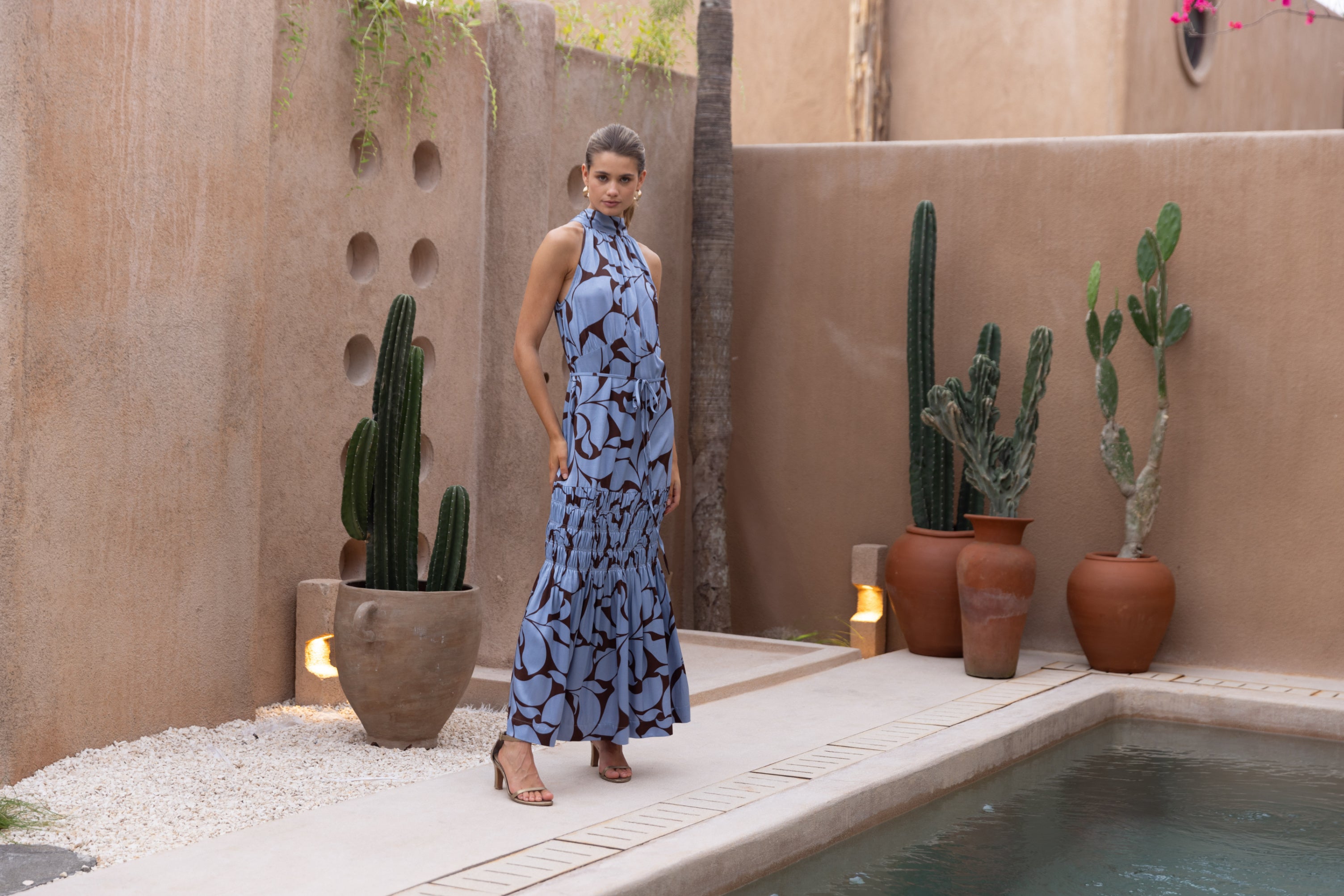 S25/50715 Lady Love Dress - Coco/Blue Floral print