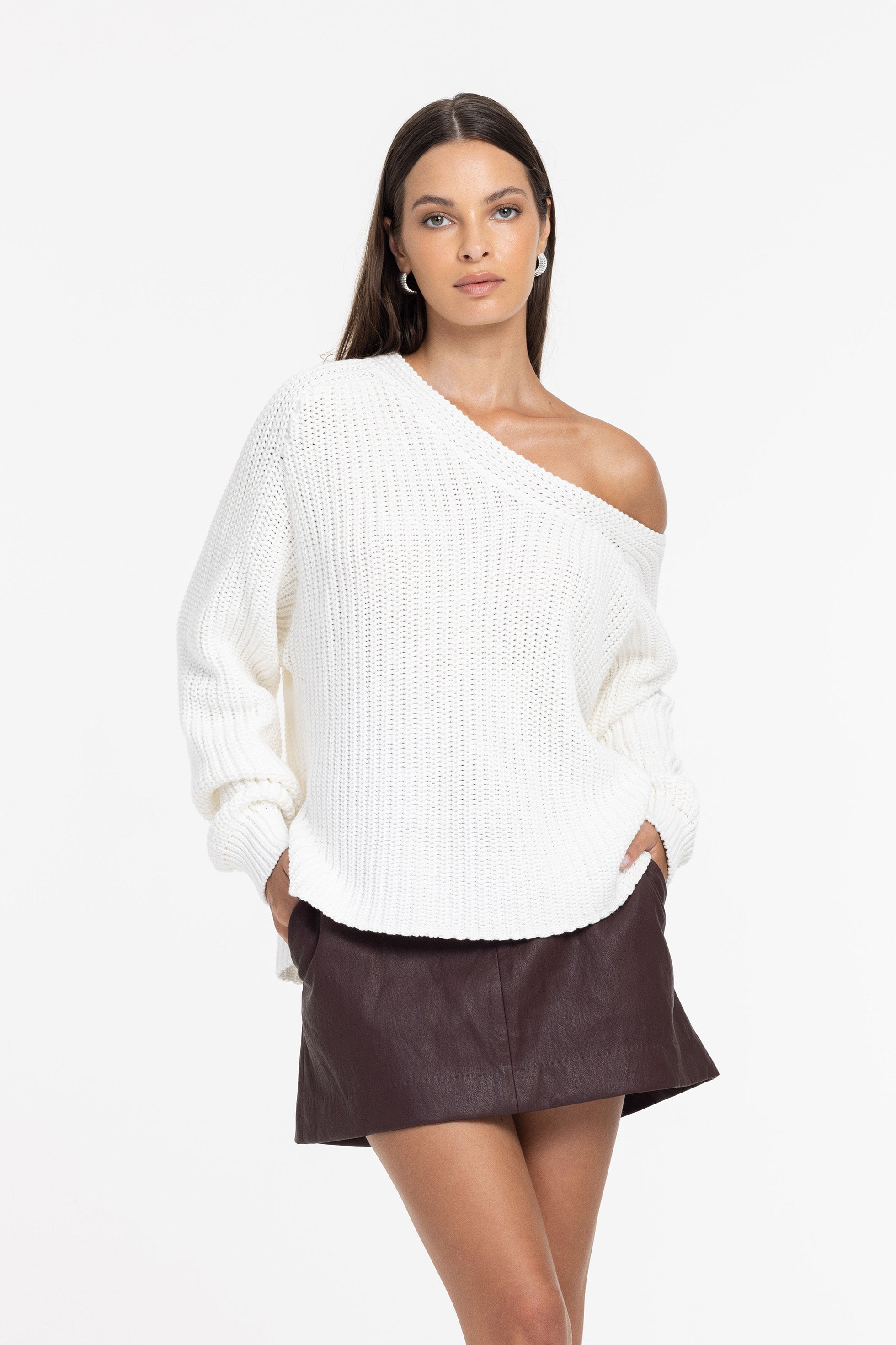 Lean On Me Sweater - White