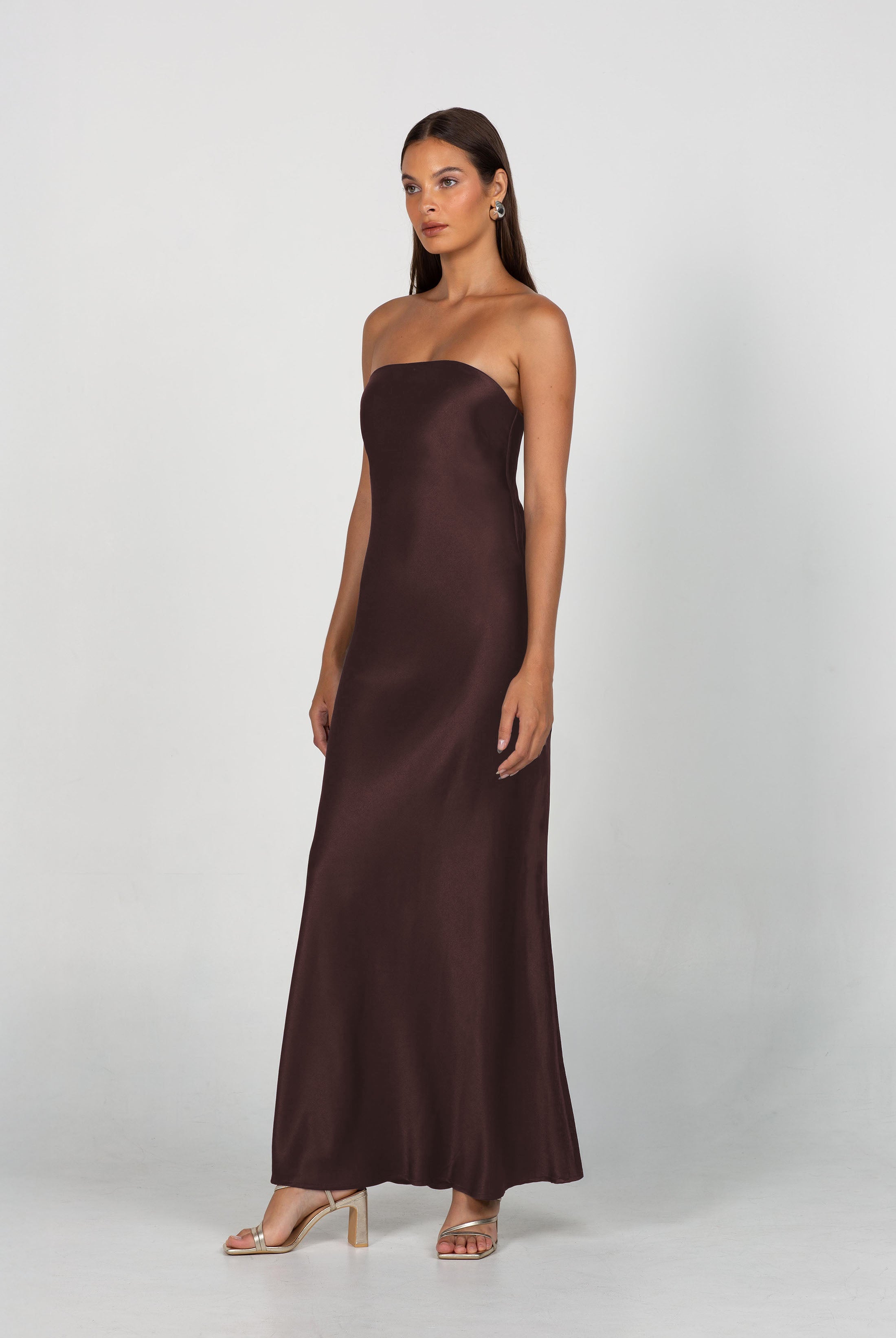 PRE-ORDER - Luminary Bandeau Dress - Chocolate