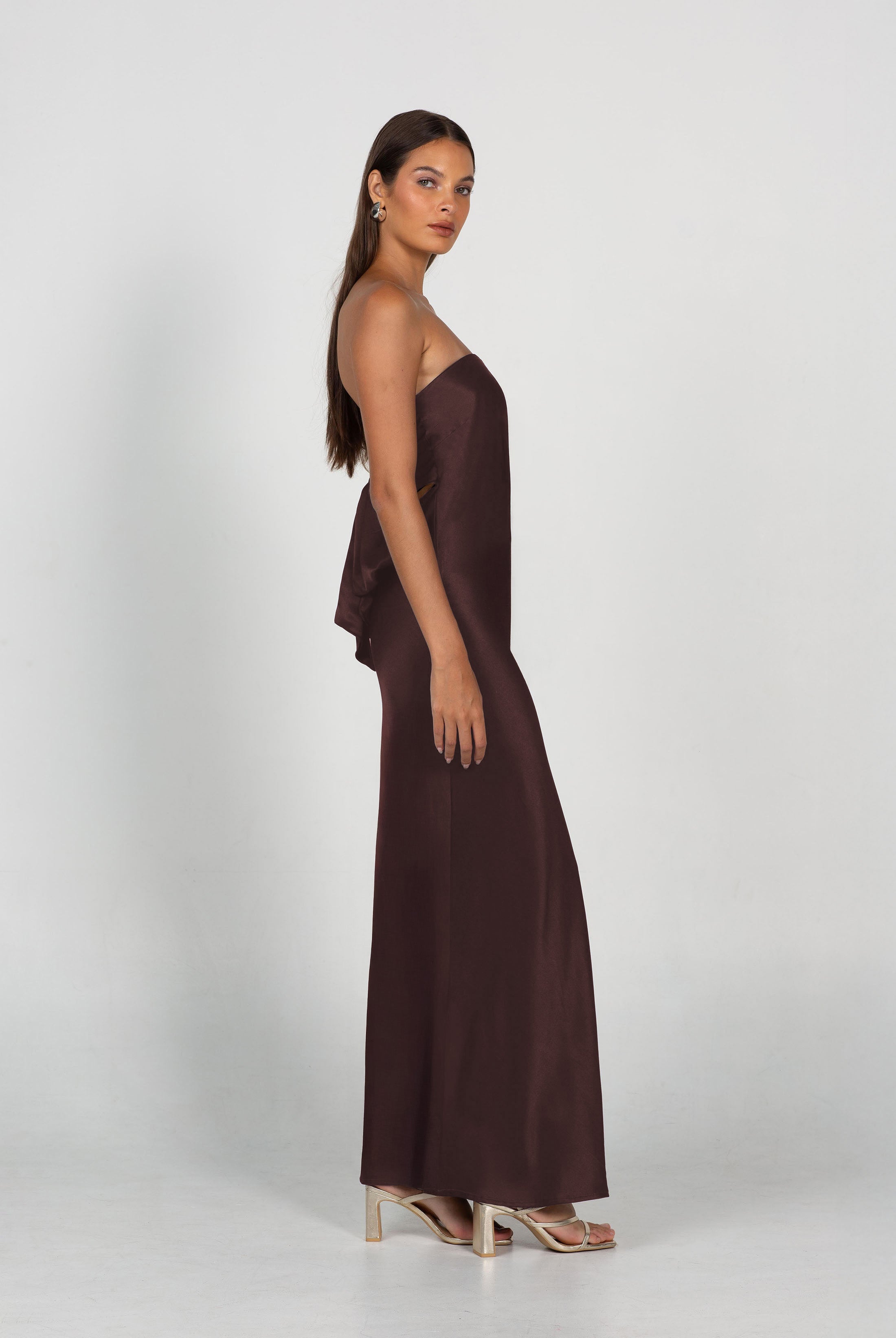 PRE-ORDER - Luminary Bandeau Dress - Chocolate