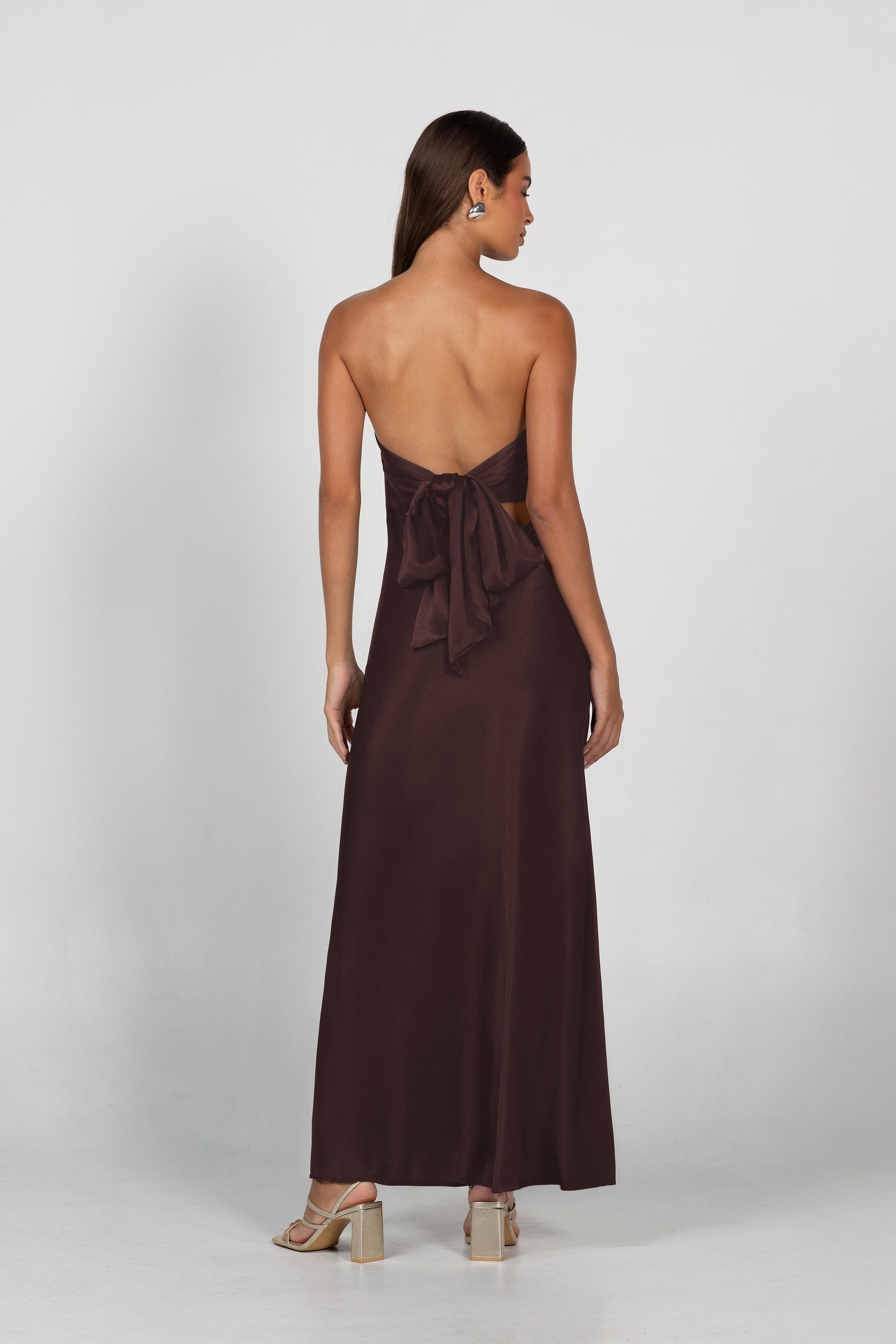 PRE-ORDER - Luminary Bandeau Dress - Chocolate