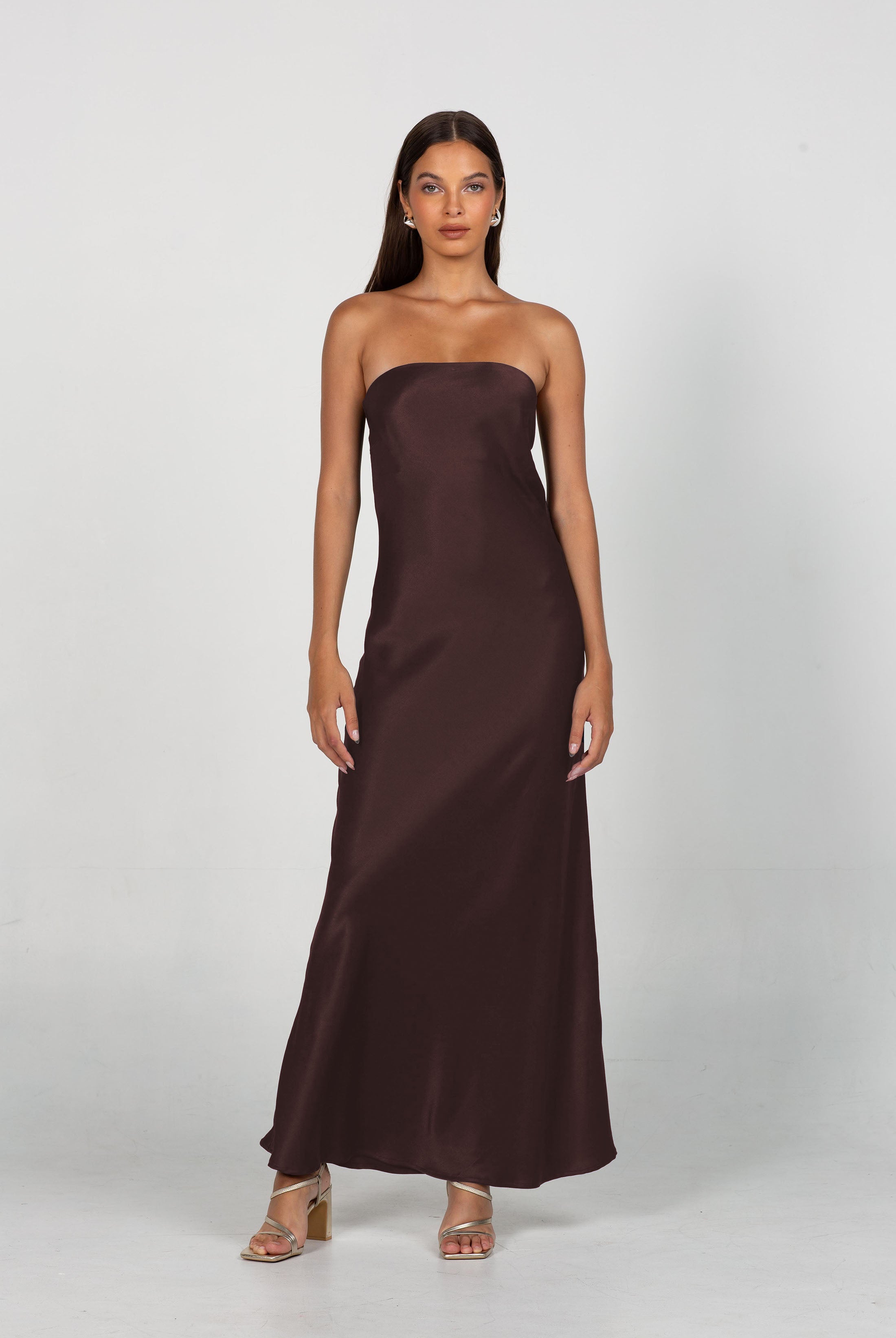 PRE-ORDER - Luminary Bandeau Dress - Chocolate