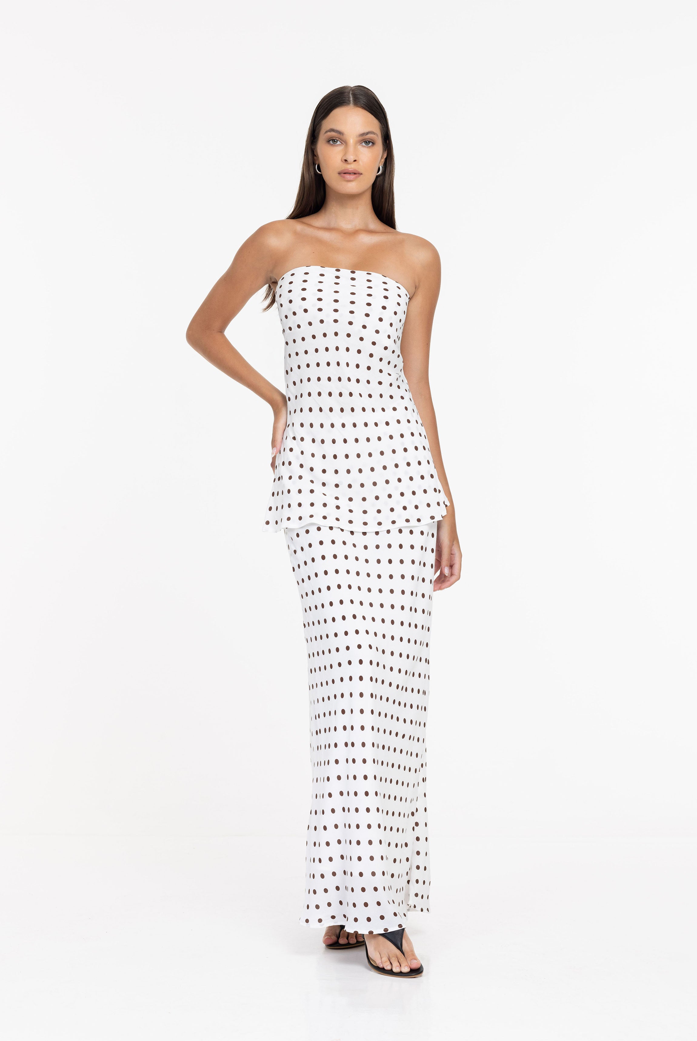 Saturday Skirt - Ivory with Chocolate Spot