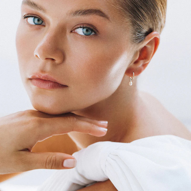 Saint Valentine - Mini Pearl Hoops - Silver