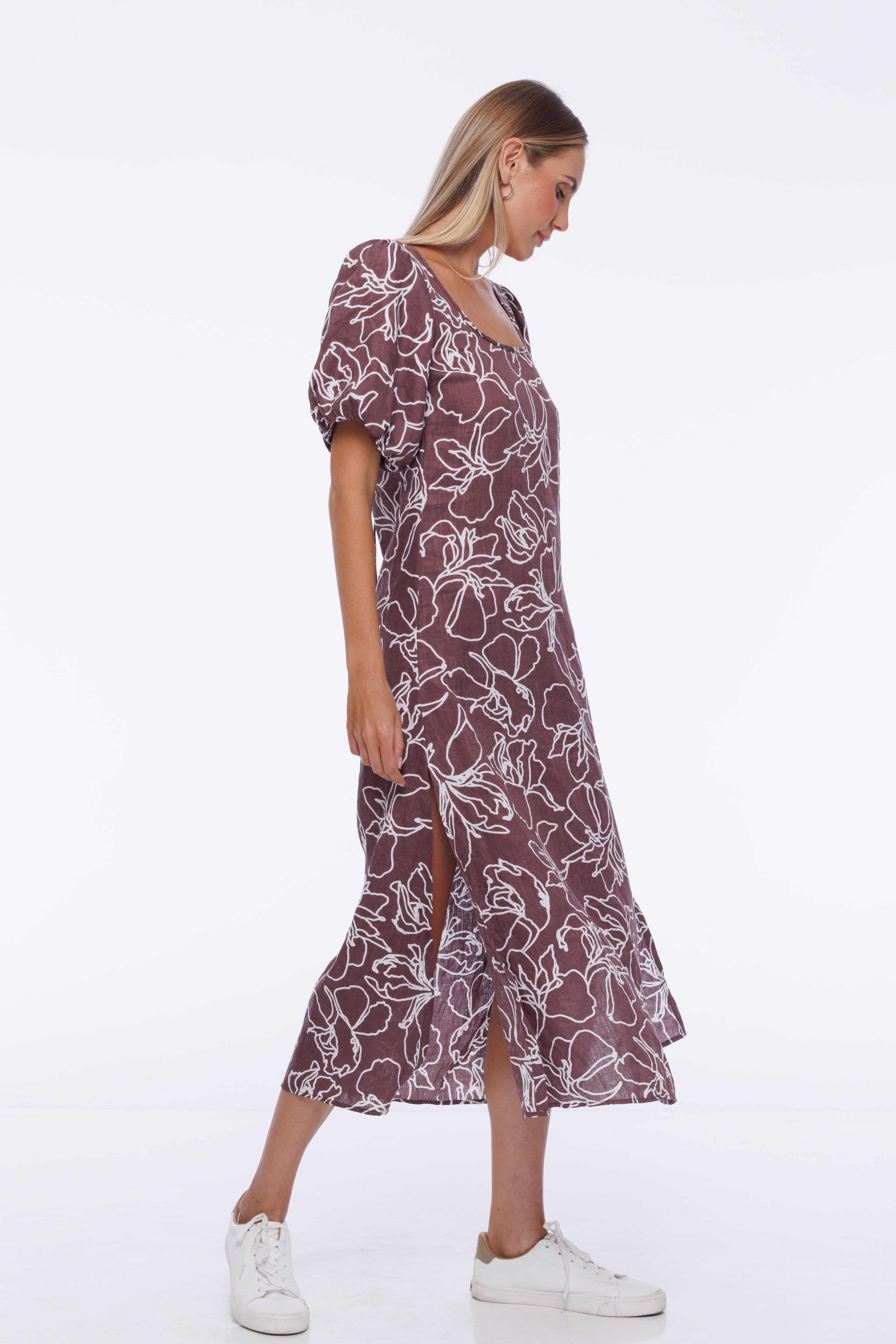 W24/50670 North West Dress - Exclusive Chocolate/Ivory Print