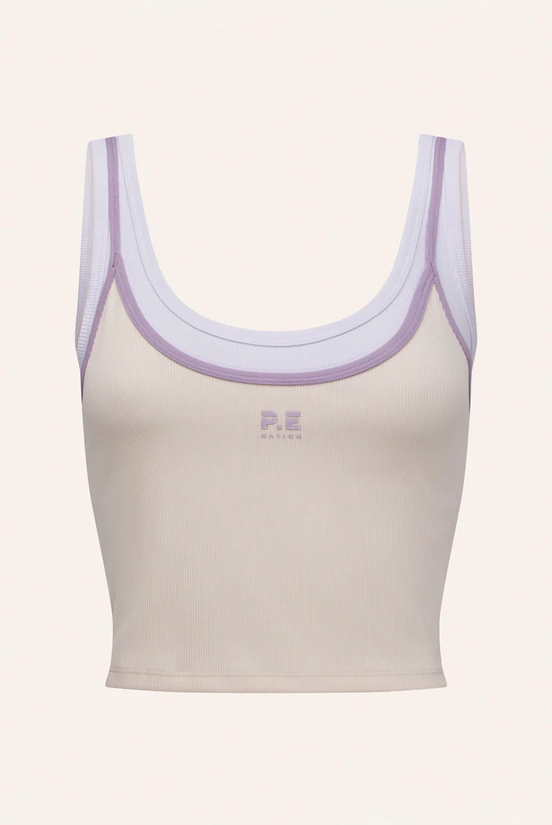 P.E Nation - Forward Tank - Whisper White/Violet Crush
