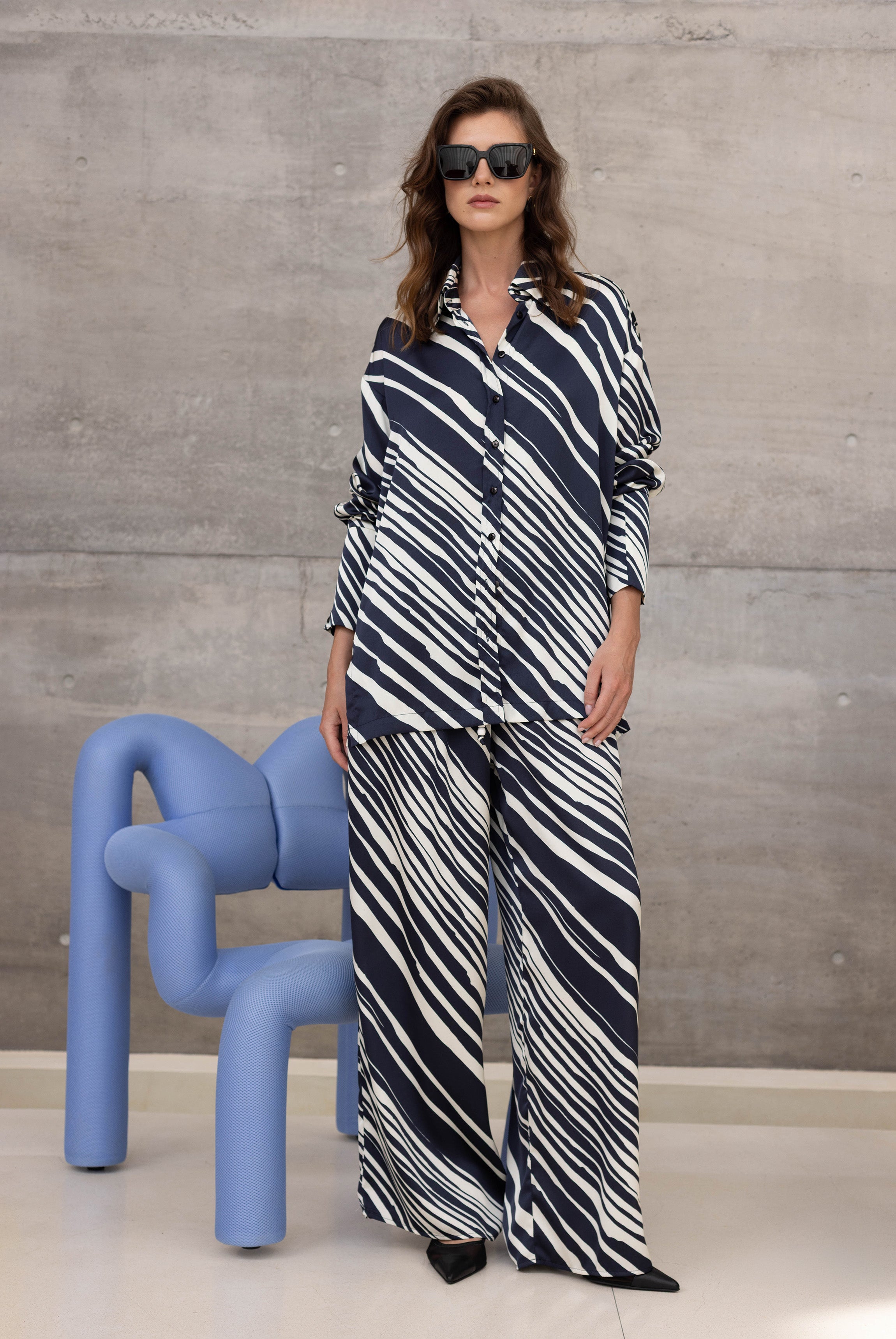 Supreme Pant - Navy/Ivory Wild Stripe