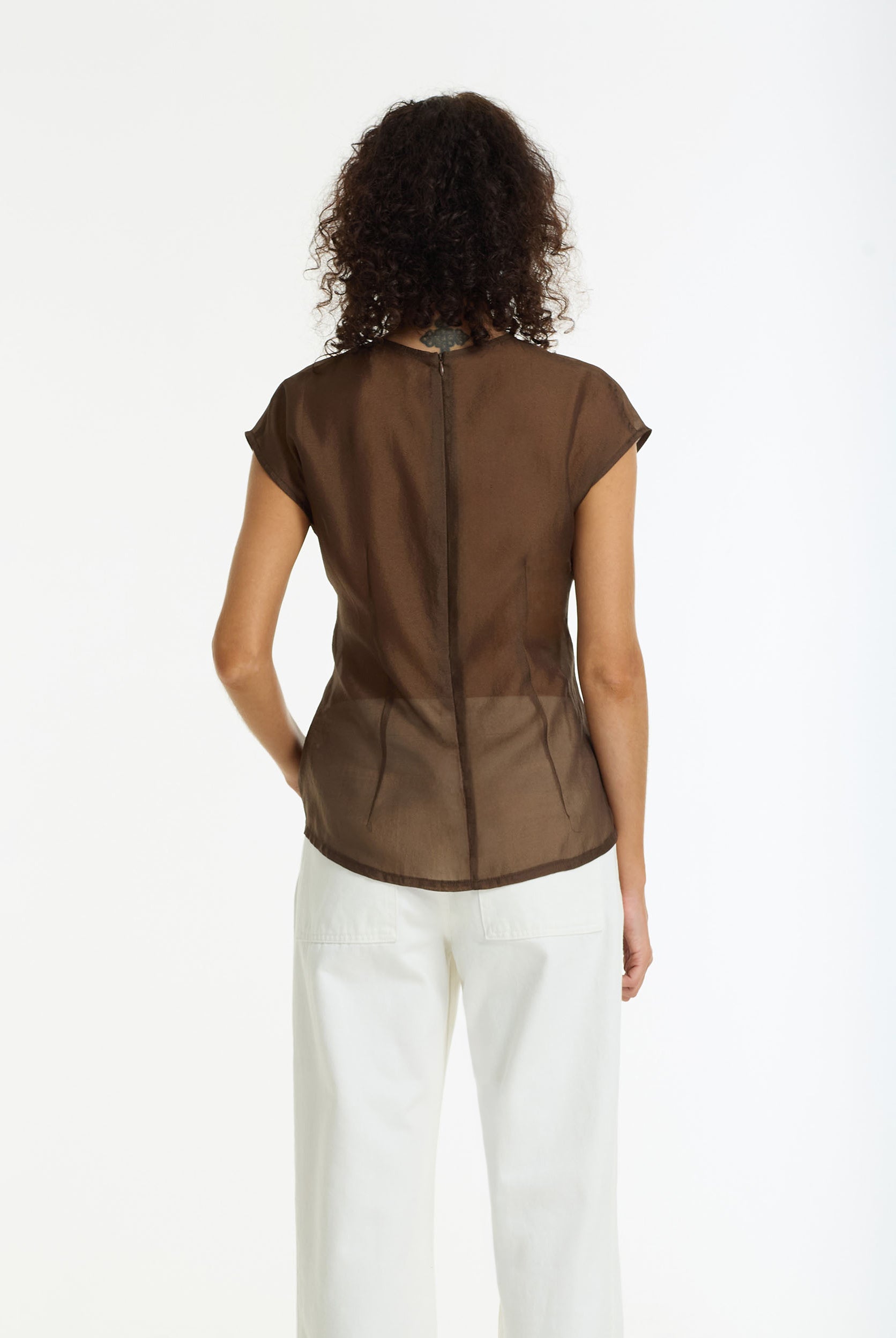 Refined Romance Sheer Pintuck Top | Chocolate | PRE-ORDER