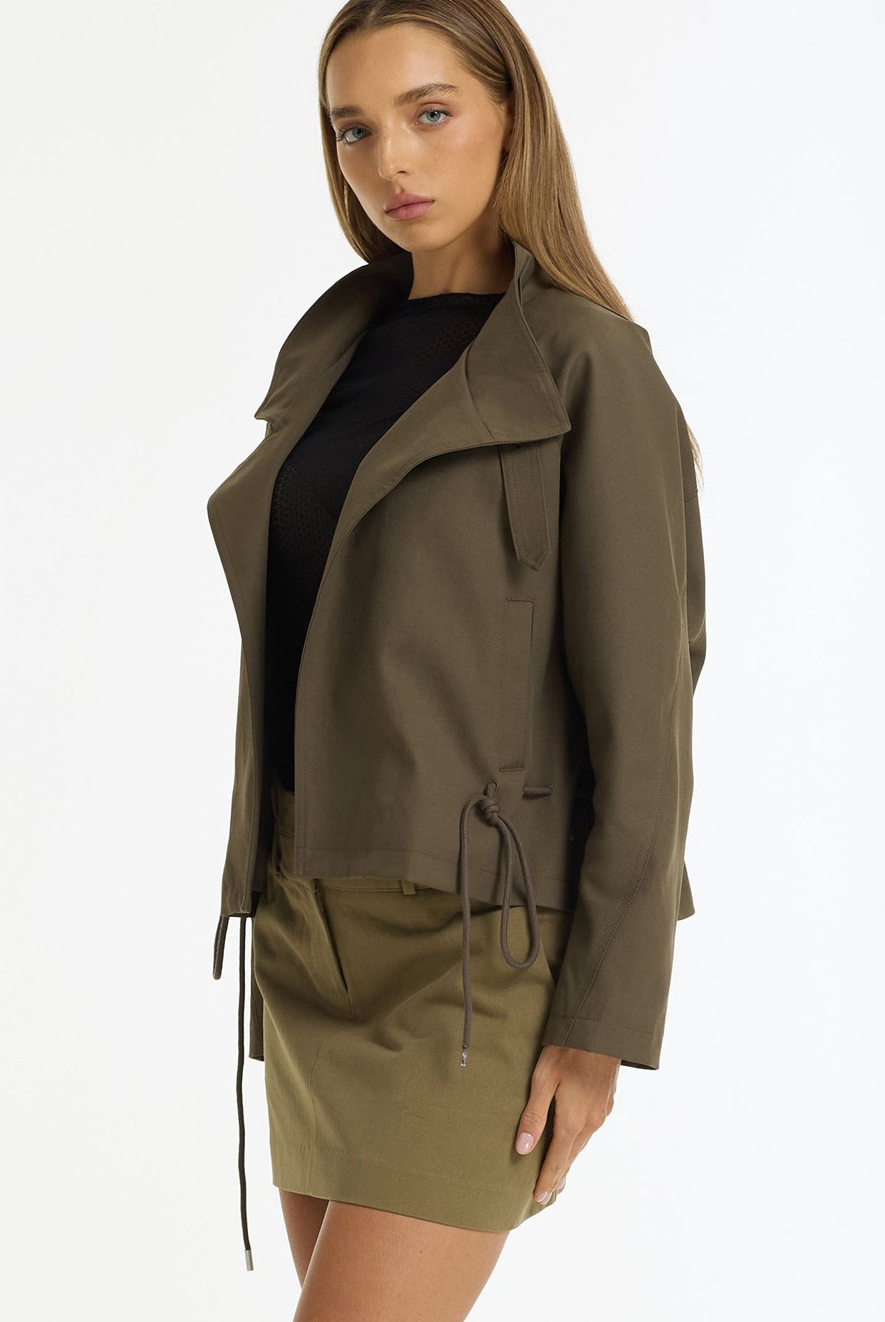 Rhodes Cropped Utility Jacket | Dark Khaki | PRE-ORDER
