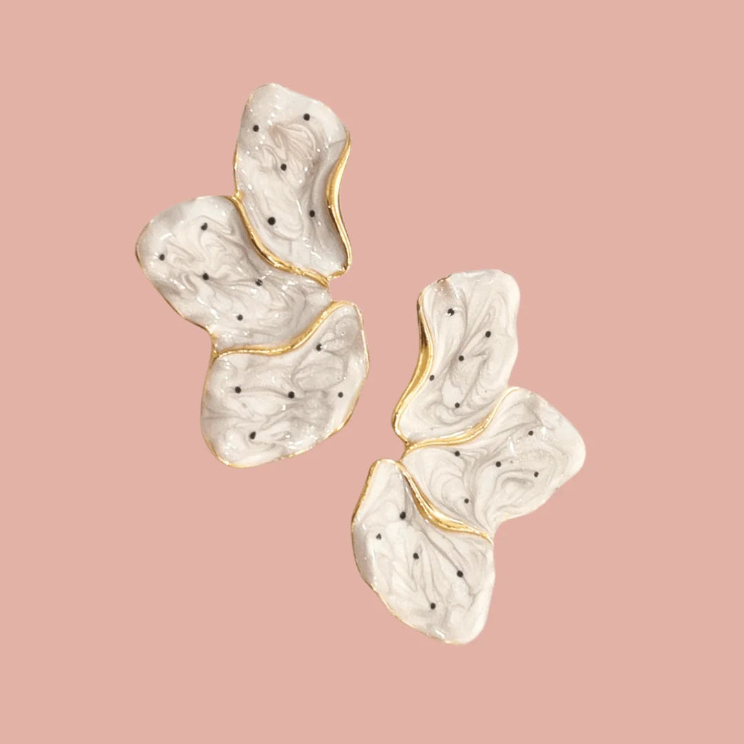 Rhodin - Polka Dot Flower Earrings