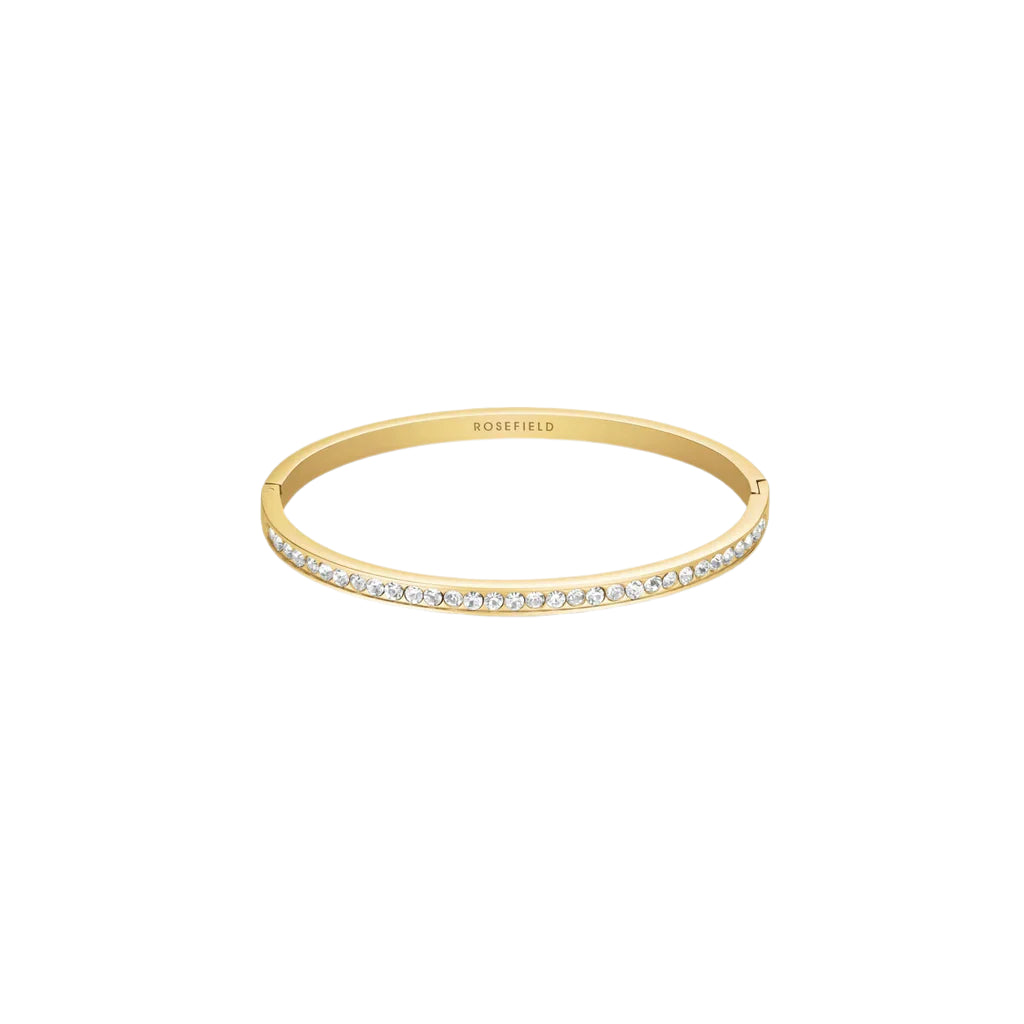 Rosefield - Channel Set Crystal Bangle - Gold