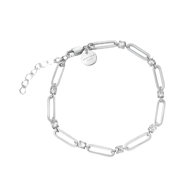 Rosefield - Crystals Paperclip Bracelet - Silver