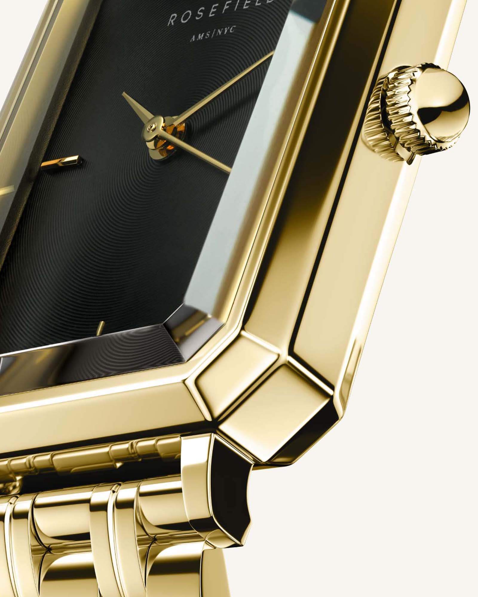 Rosefield - Octagon Black Gold Watch