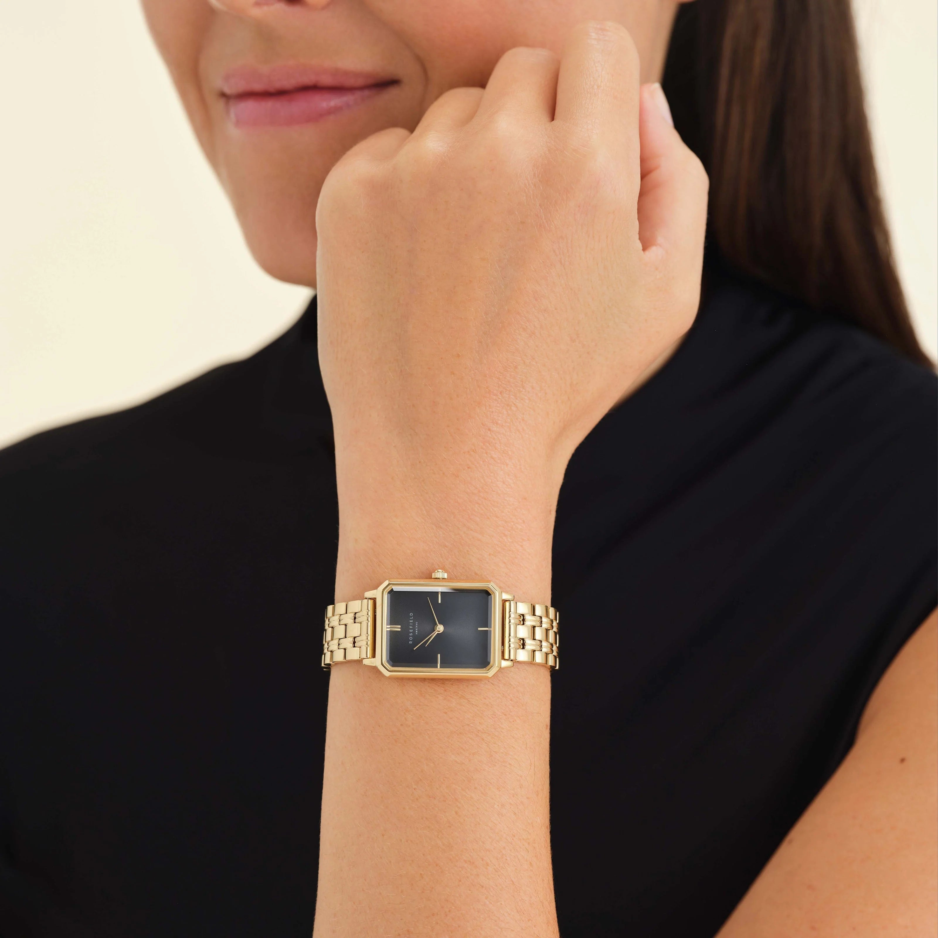 Rosefield - Octagon Black Gold Watch