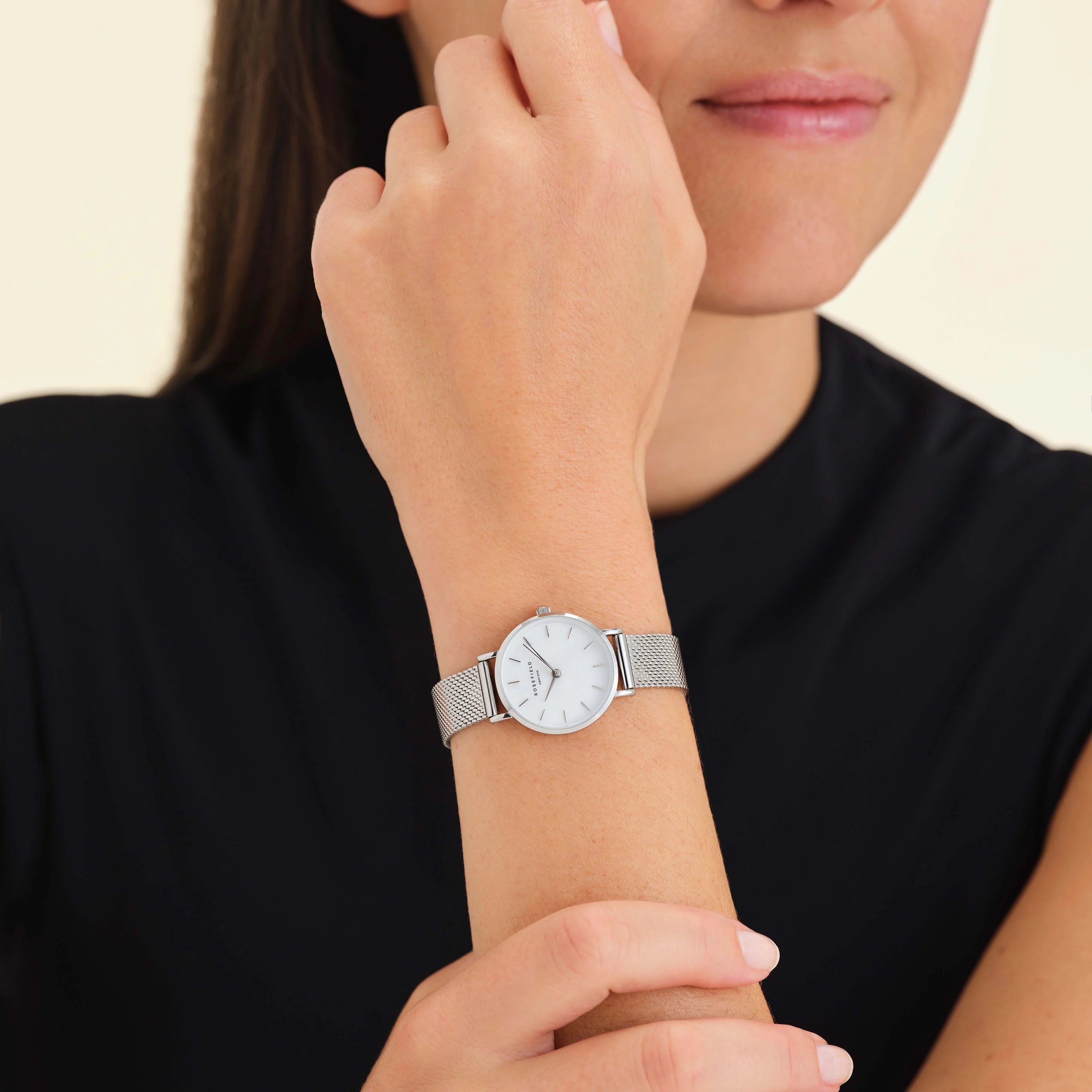 Rosefield - Small Edit Pearl Silver Watch