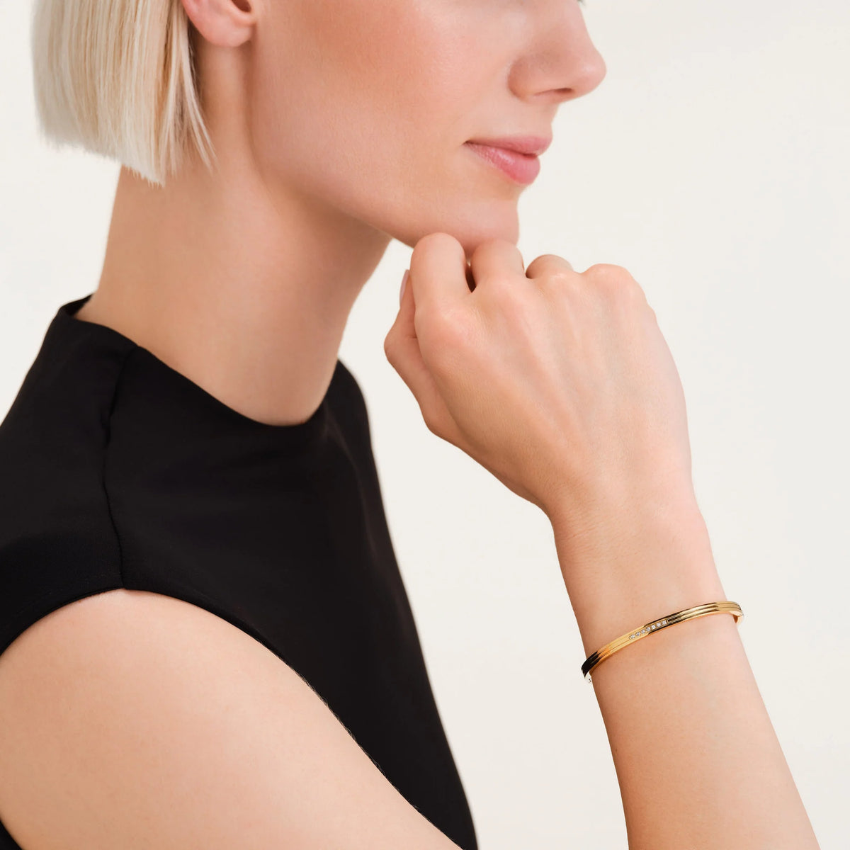 Rosefield Striped Crystals Bracelet | Gold