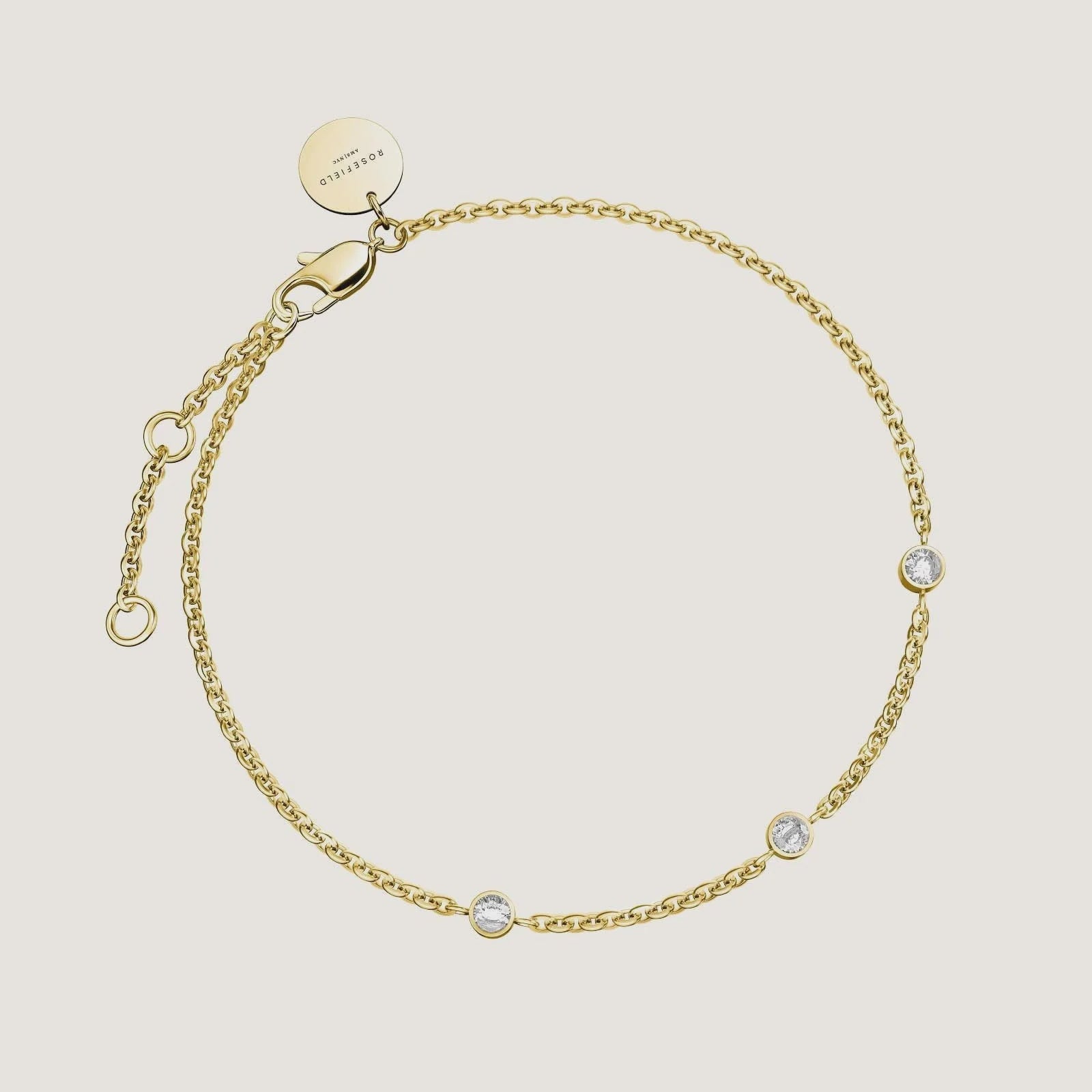 BLAK - Rosefield Triple Crystal Dot Chain Bracelet - Gold
