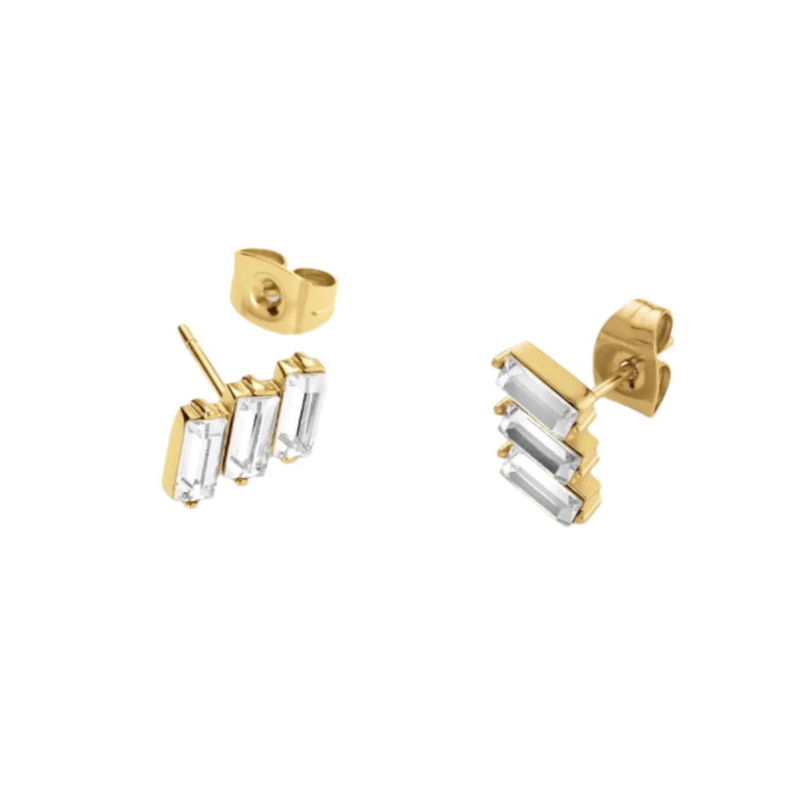 Rosefield - Triple Baguette Stud- Gold