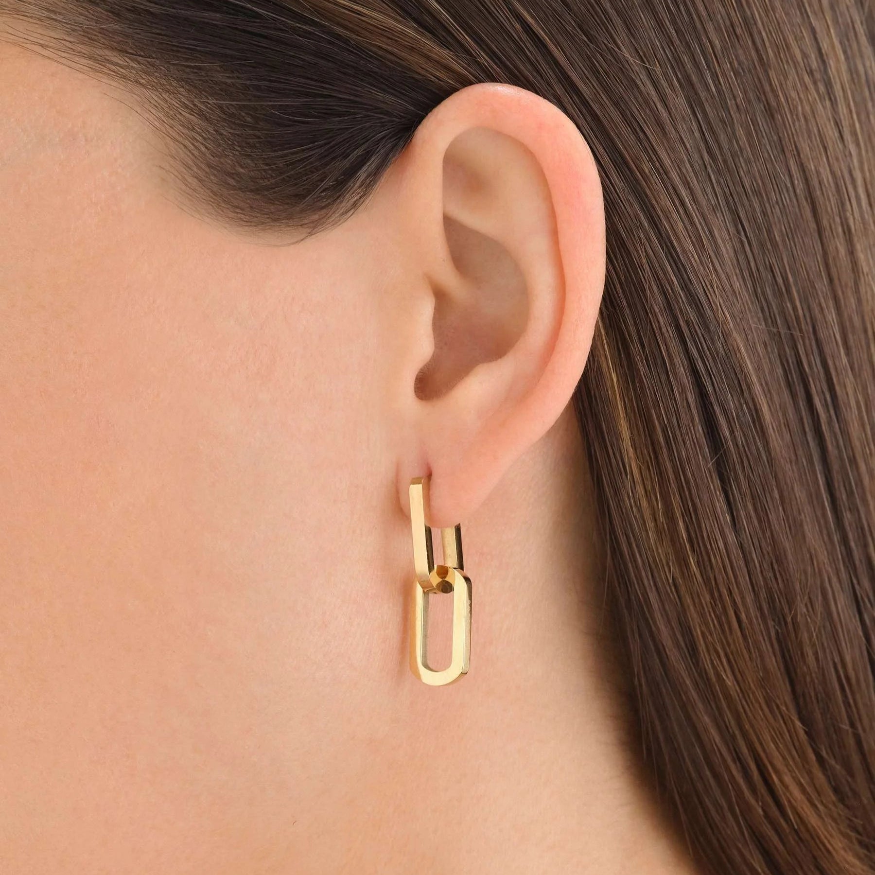 Rosefield Dual Link Hoops- Gold