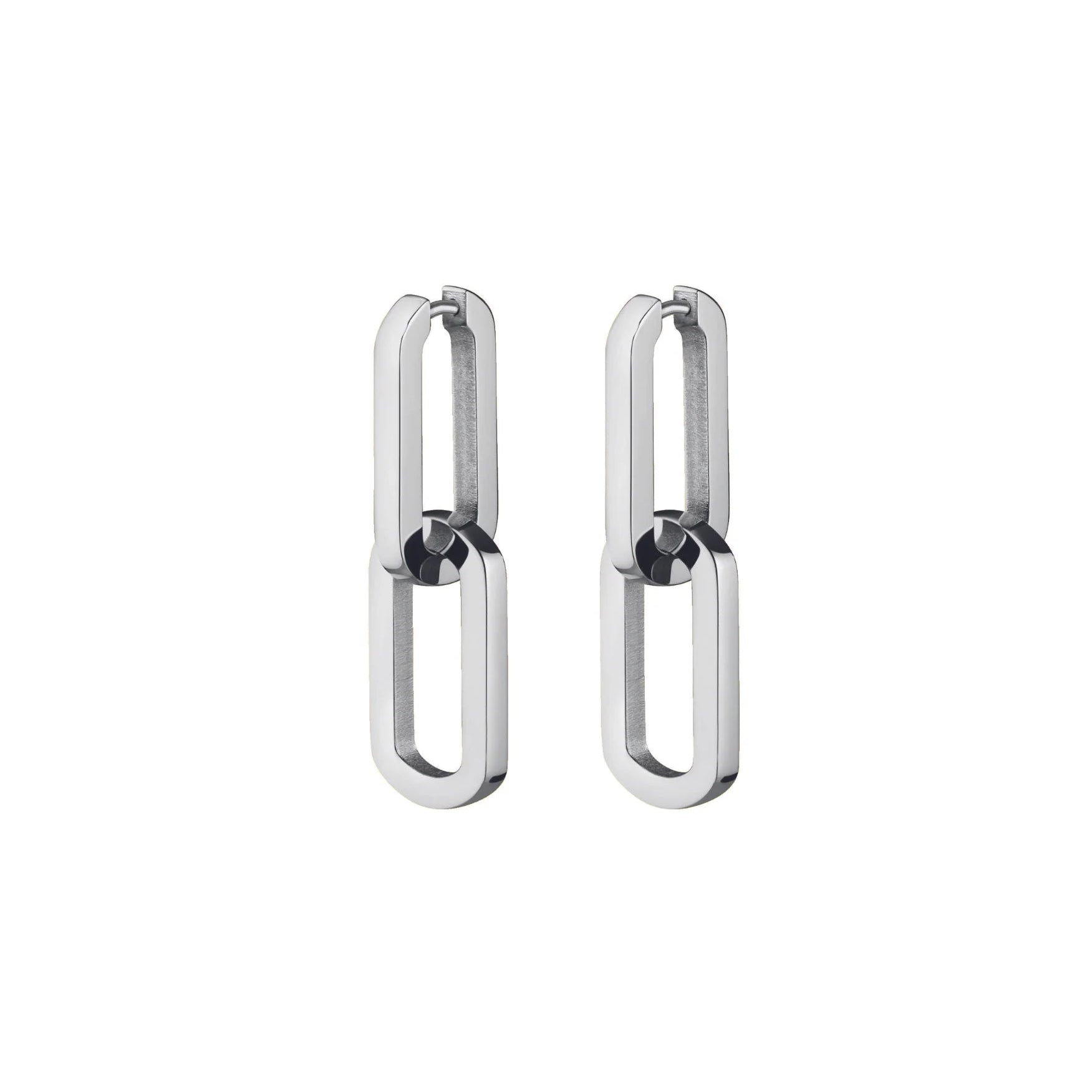 Rosefield Dual Link Hoops- Silver