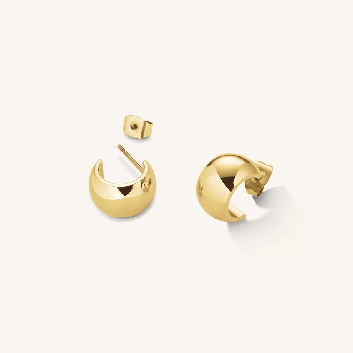 Rosefield Small Wide Hoops | Gold