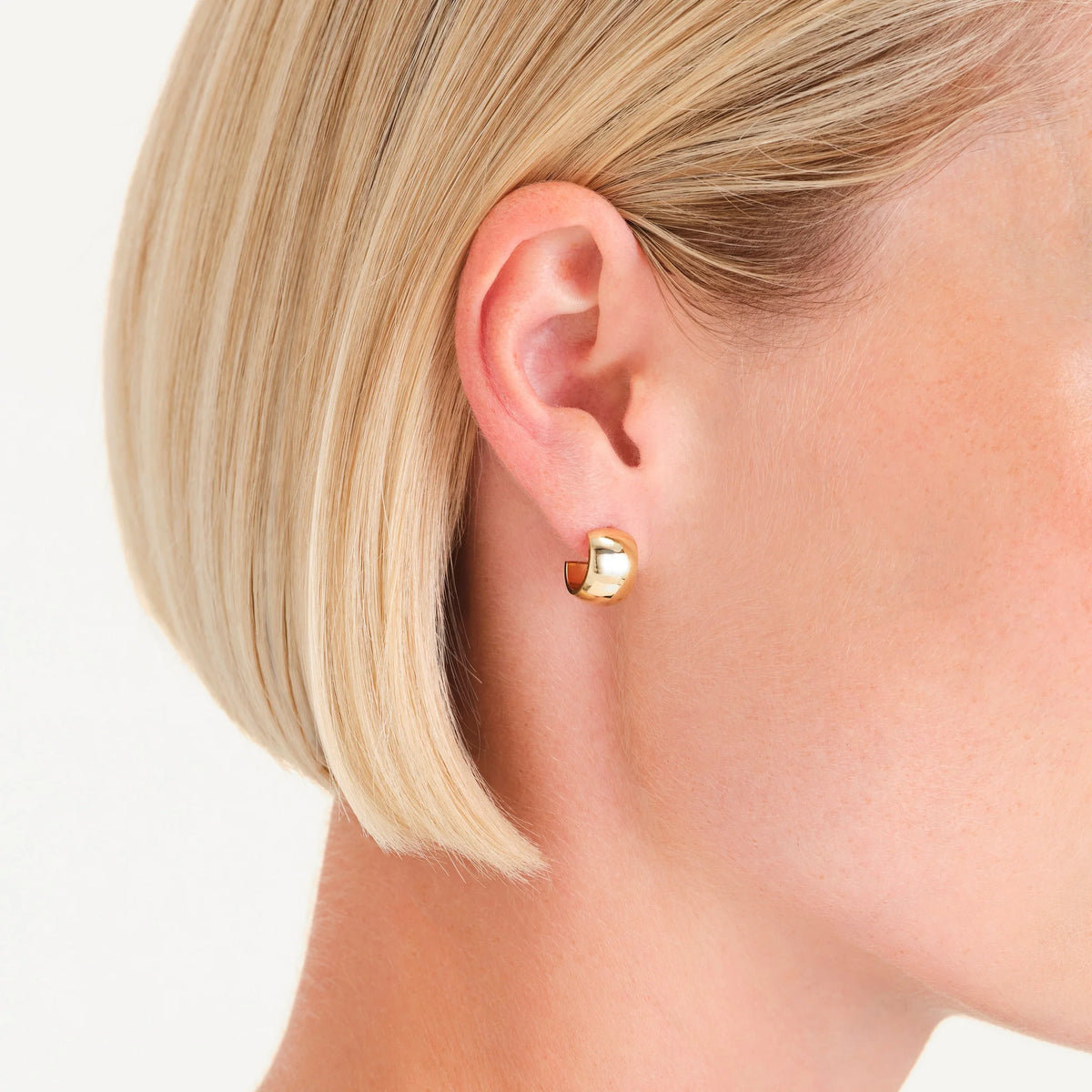 Rosefield Small Wide Hoops | Gold