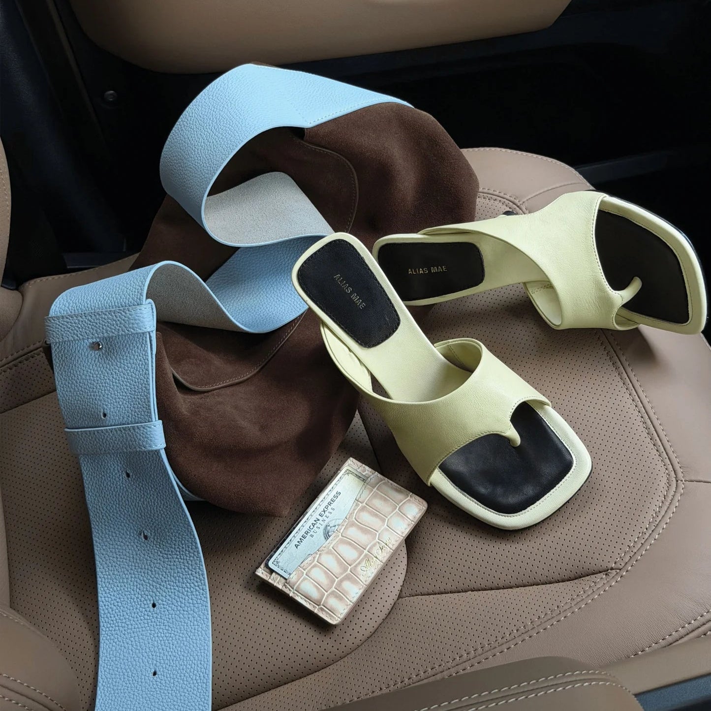 All On Seven - The Rowe - Walnut/Sky Blue