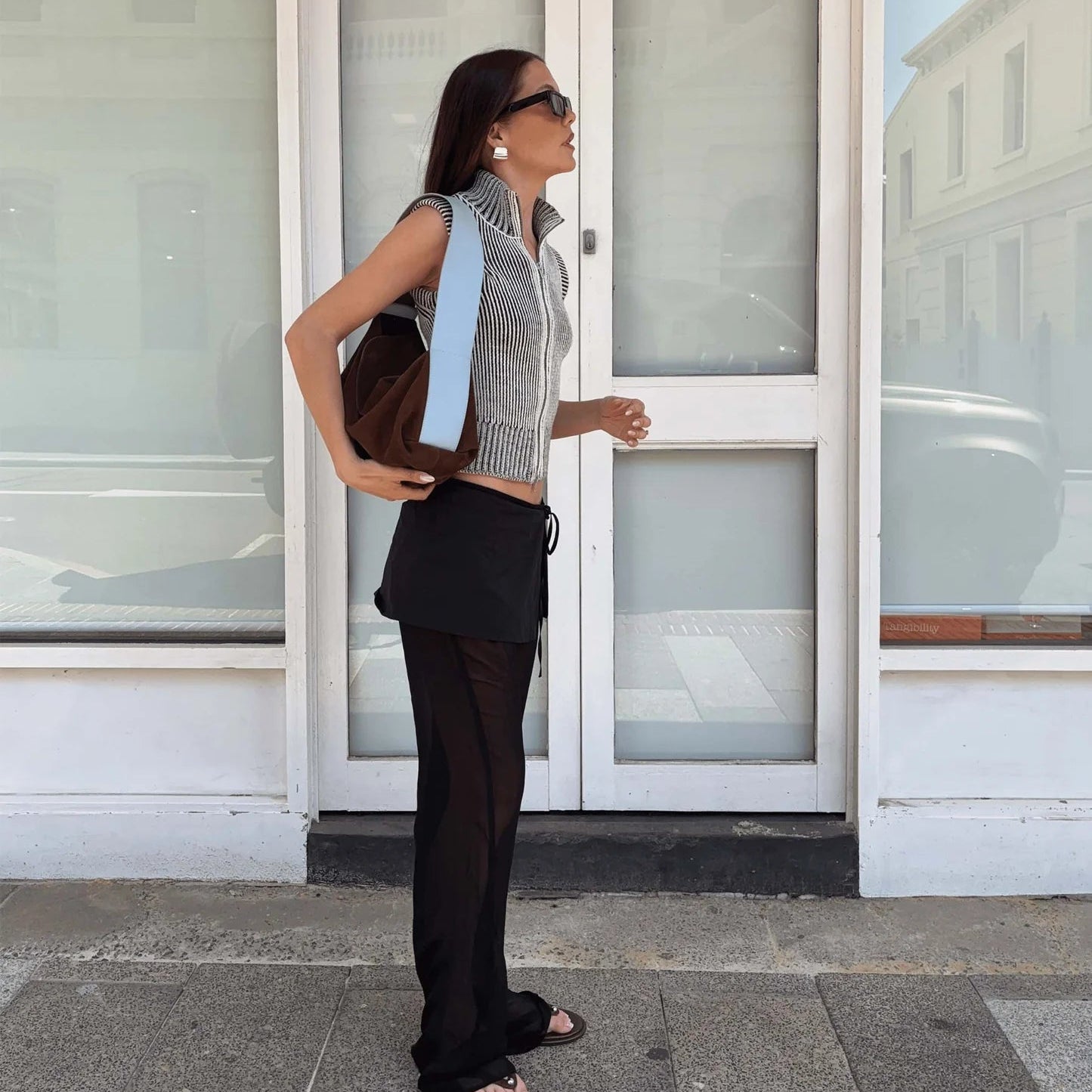 All On Seven - The Rowe - Walnut/Sky Blue