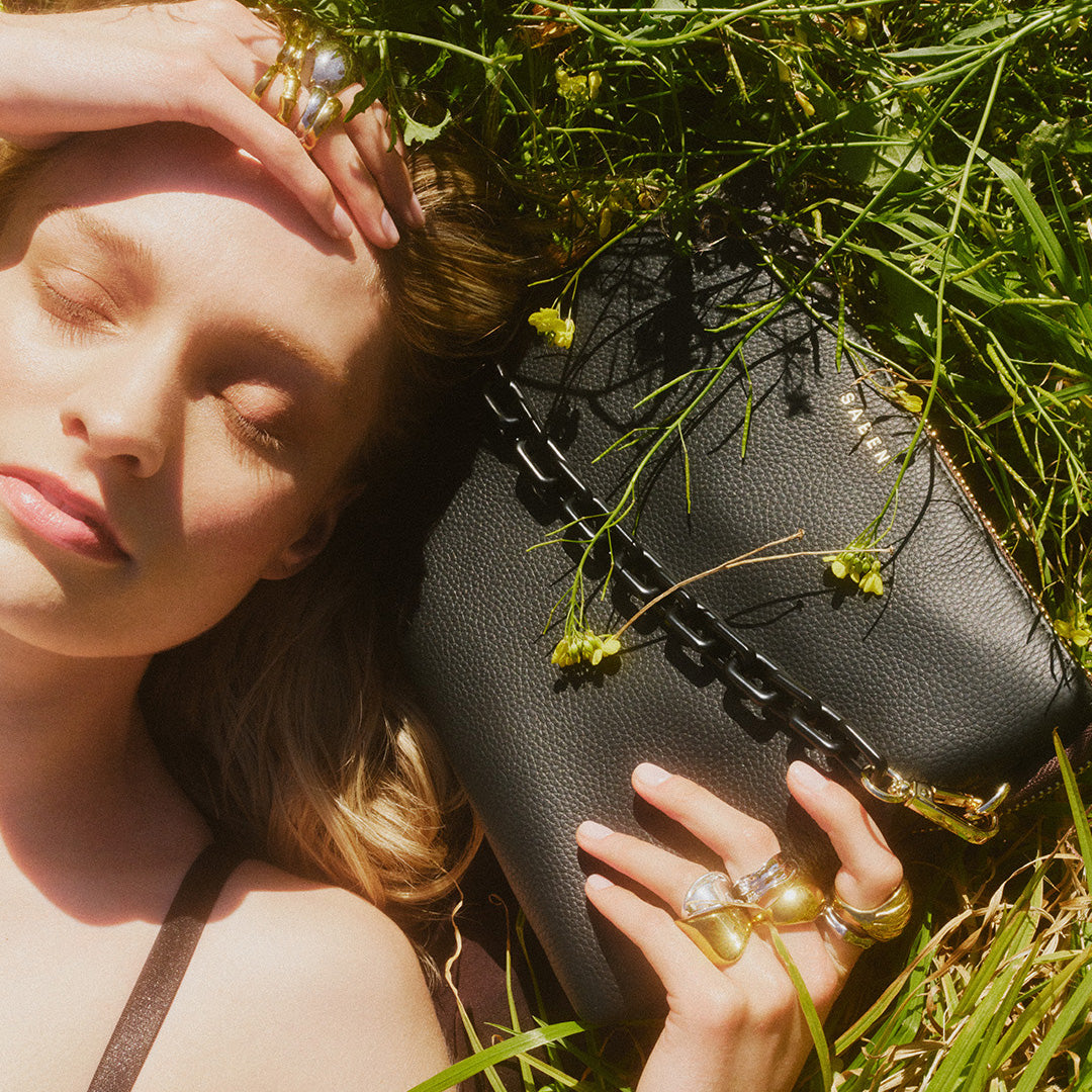 Saben - Matilda Crossbody - Black + Tonal Chain