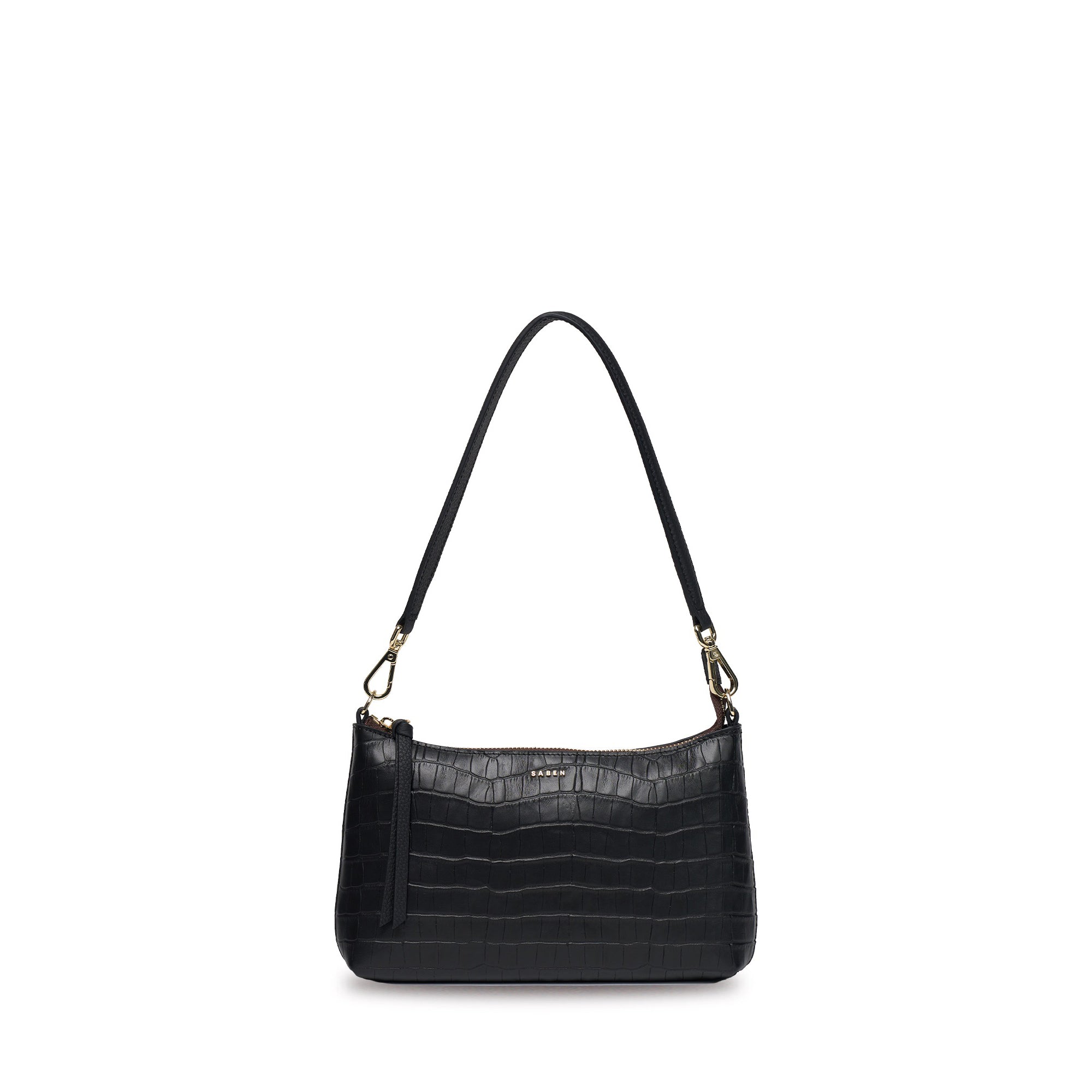 Saben - Haven Shoulder Bag - Black Croc