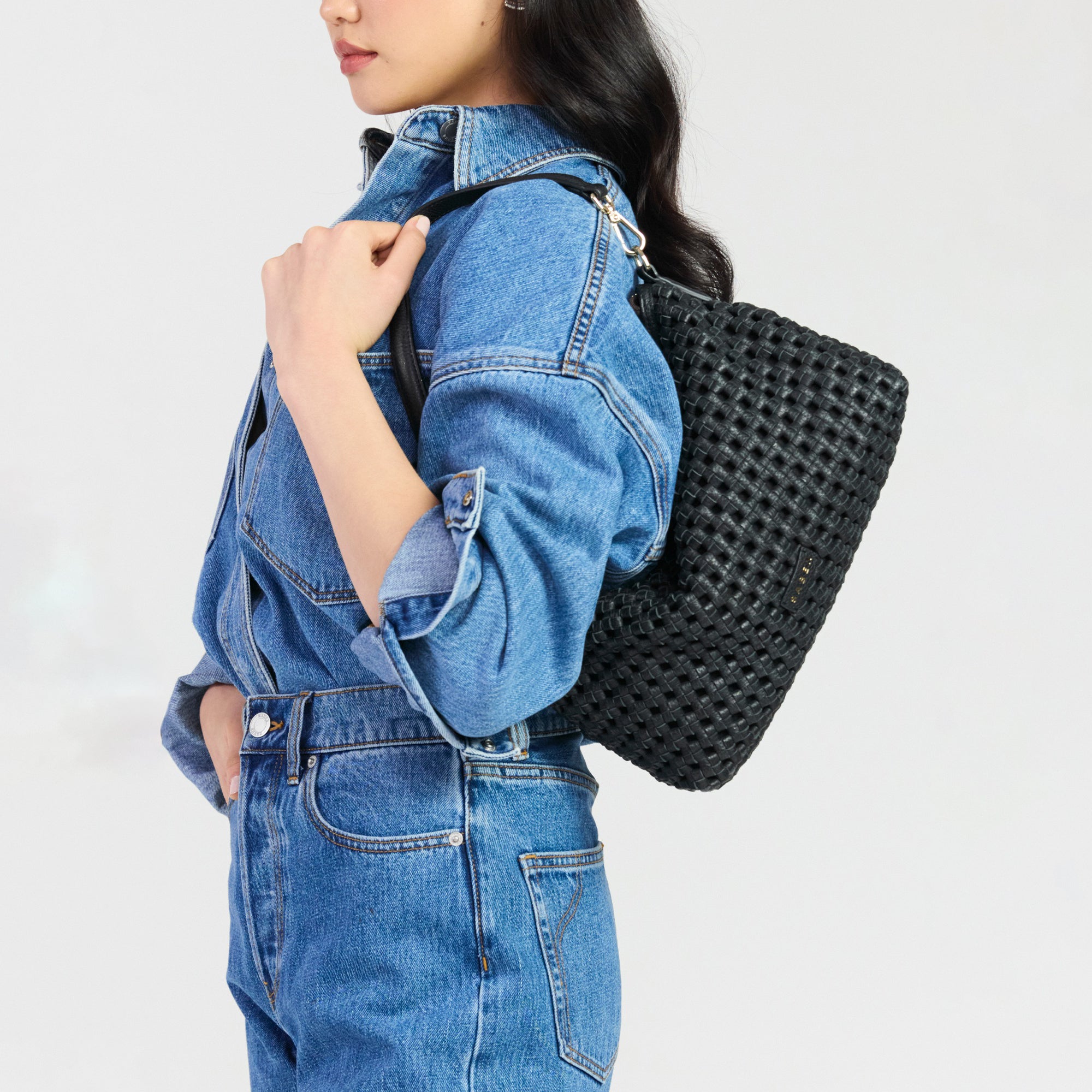 Saben - Claudia Shoulder Bag - Black Braid