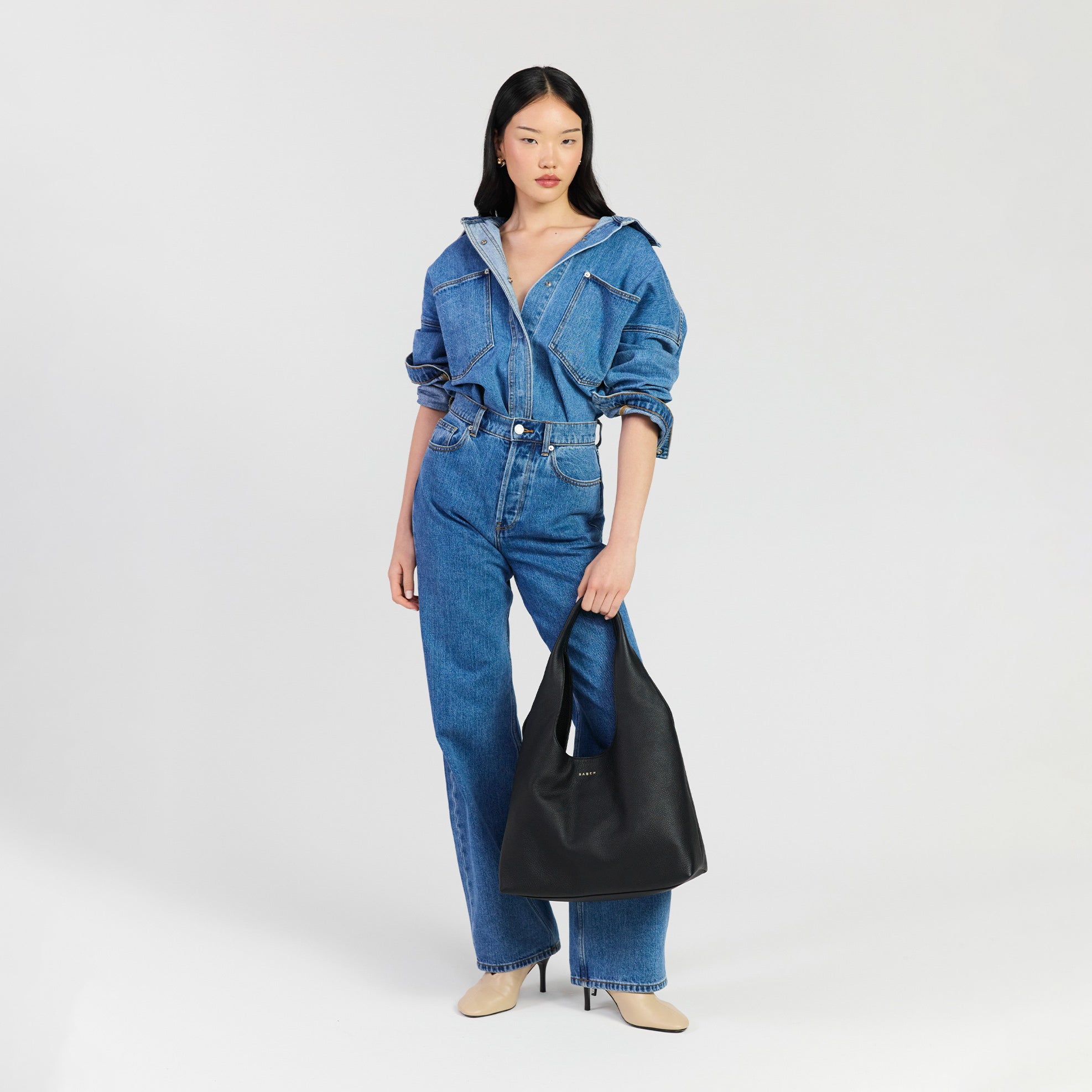 Saben - Kip Shoulder Bag - Black Lightly Milled