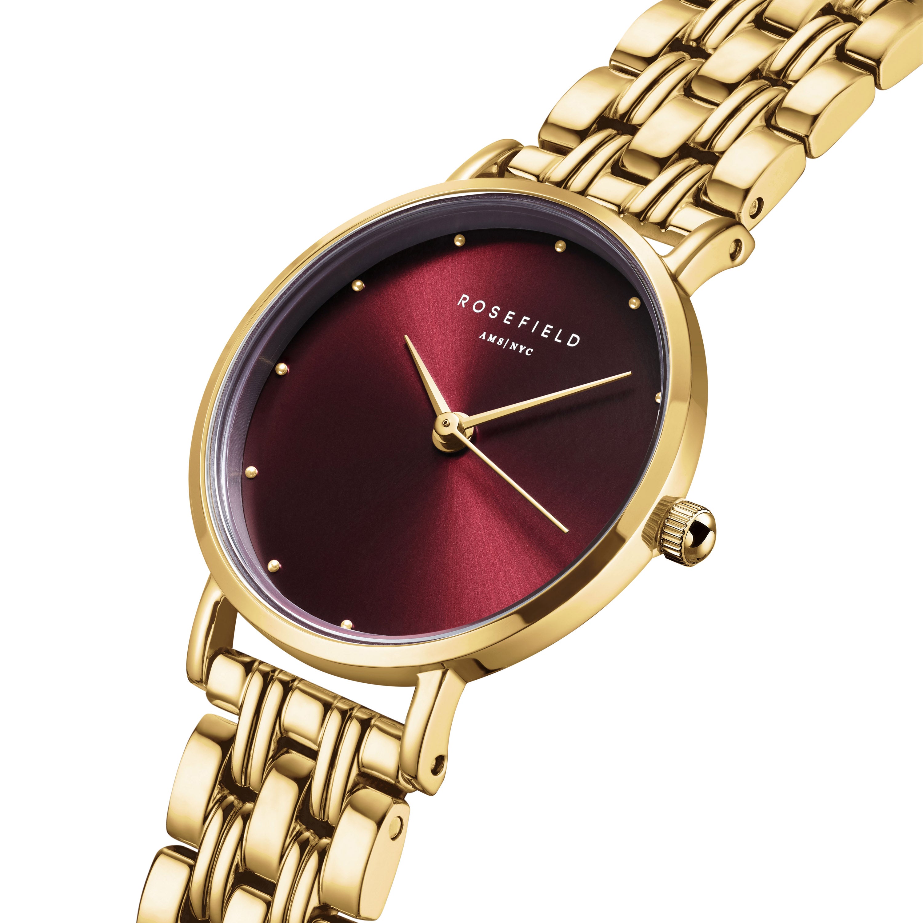 Rosefield - Small Edit Watch - Burgundy/Gold