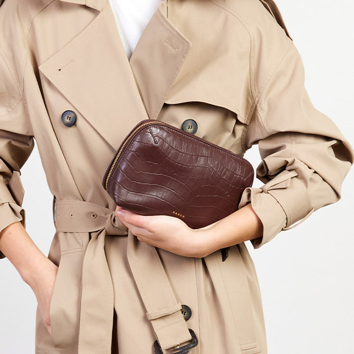 Saben - Tate Tech Pouch - Espresso Croc