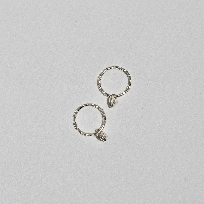 Saint Valentine - Mini Heart Hoops - Silver