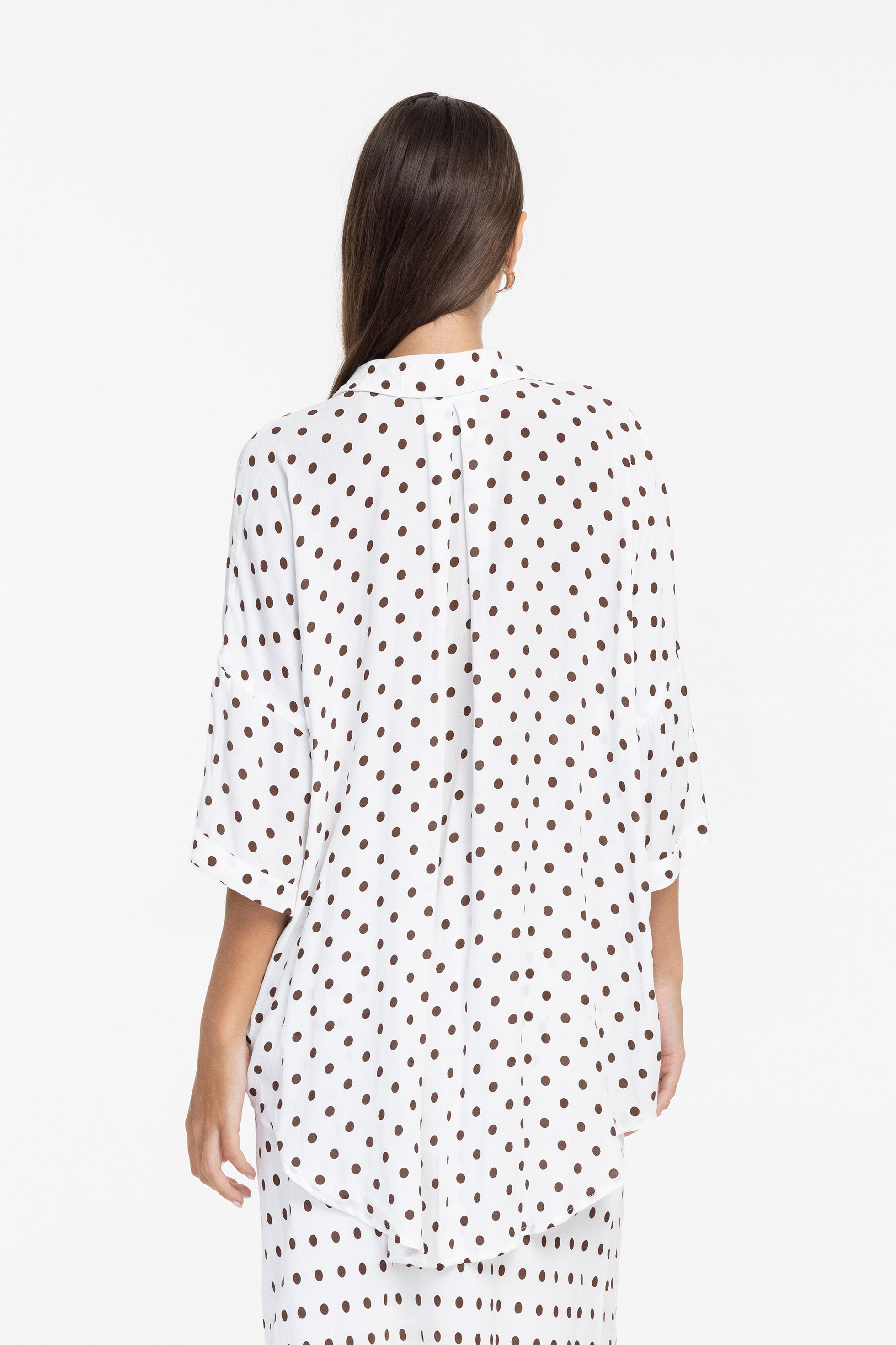 Santiago Shirt - Ivory with Chocolate Spot