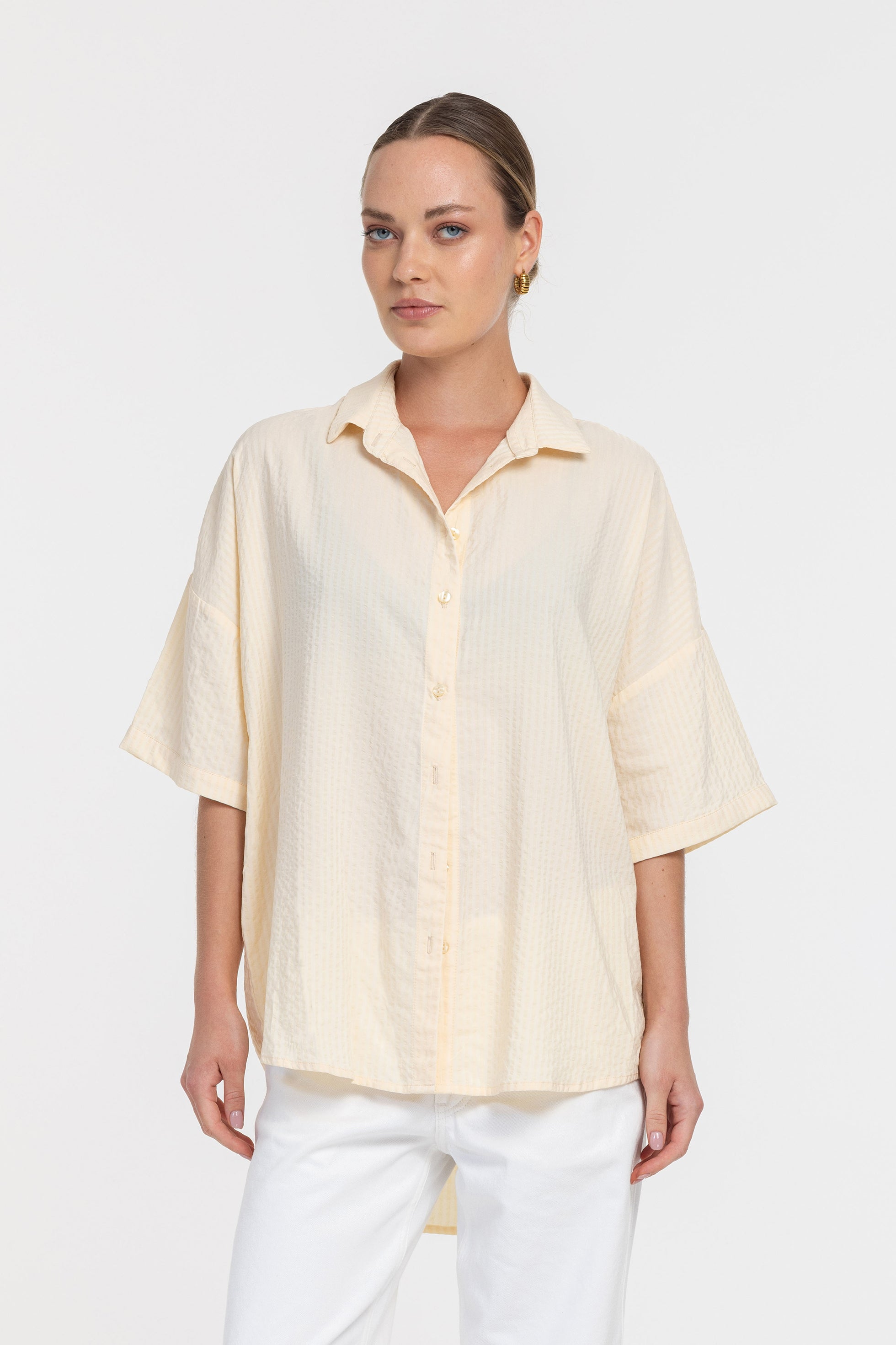 Santiago Shirt - Yellow Self Stripe