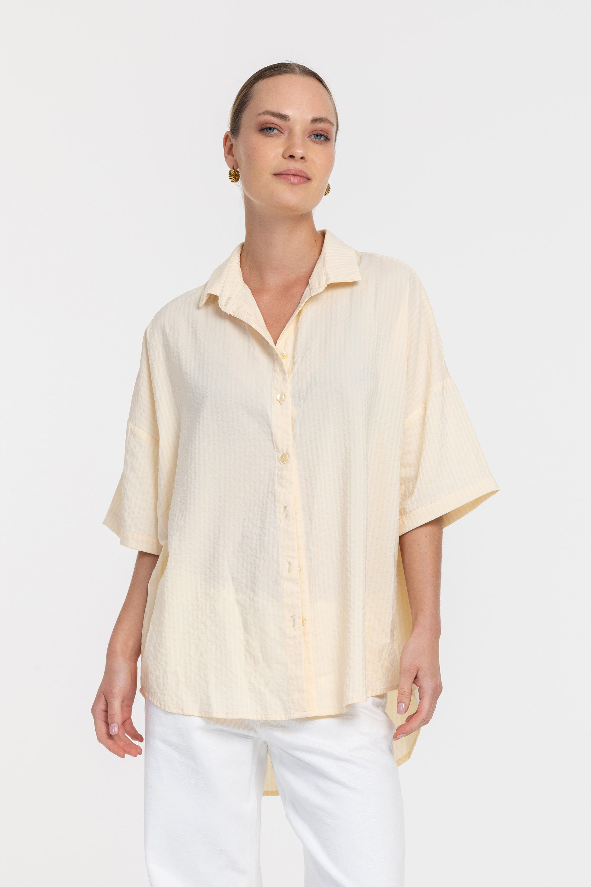 Santiago Shirt - Yellow Self Stripe