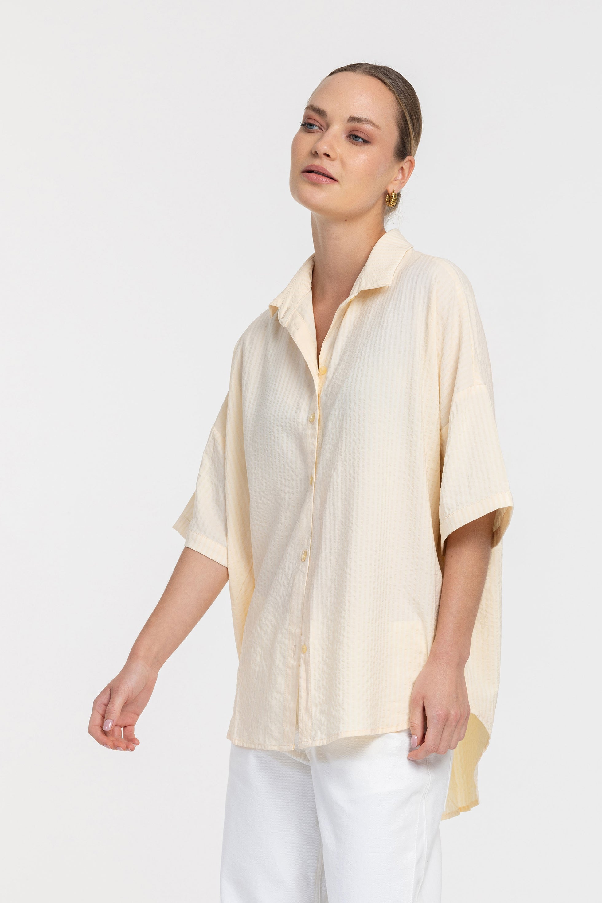 Santiago Shirt - Yellow Self Stripe