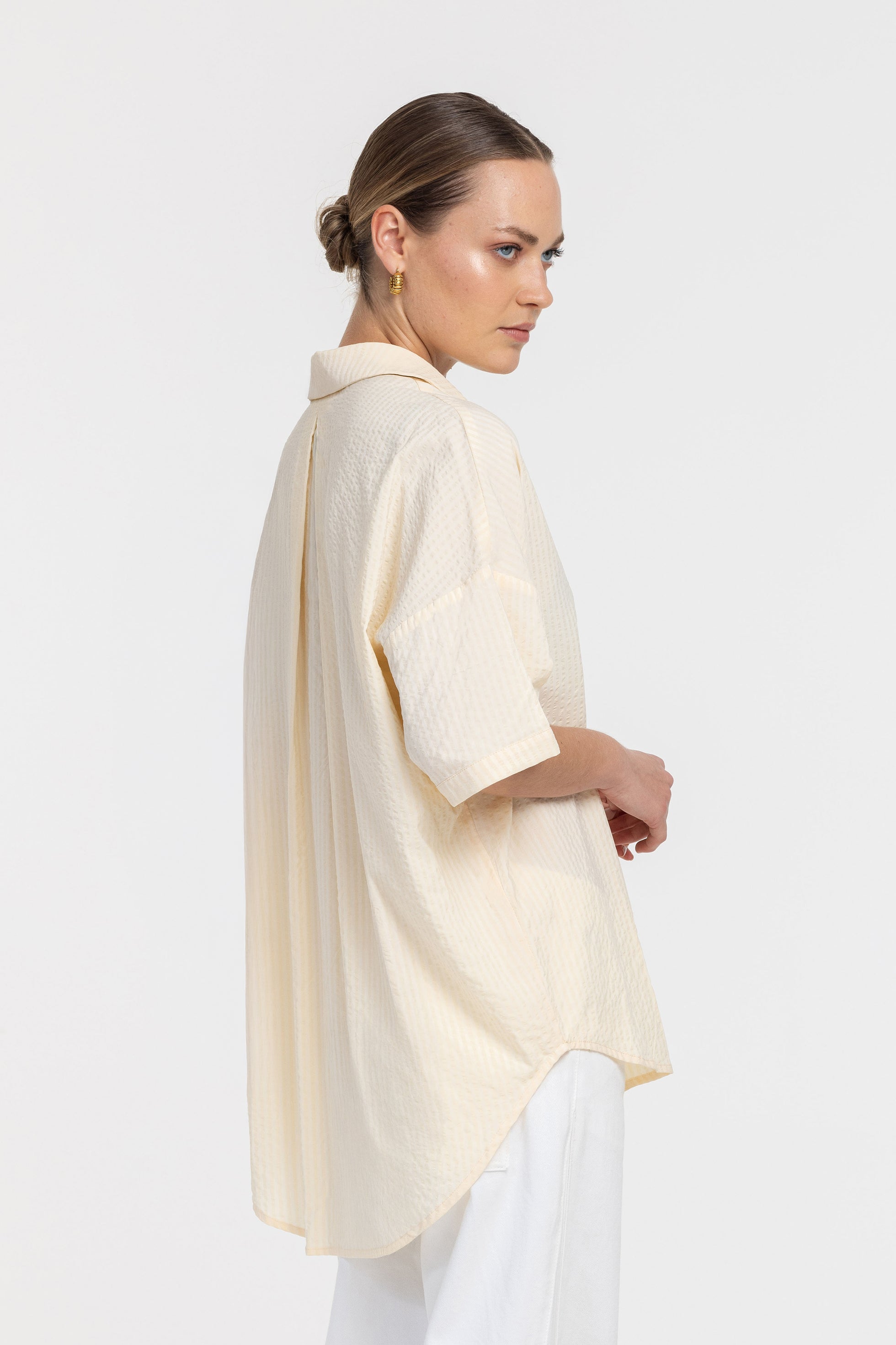 Santiago Shirt - Yellow Self Stripe