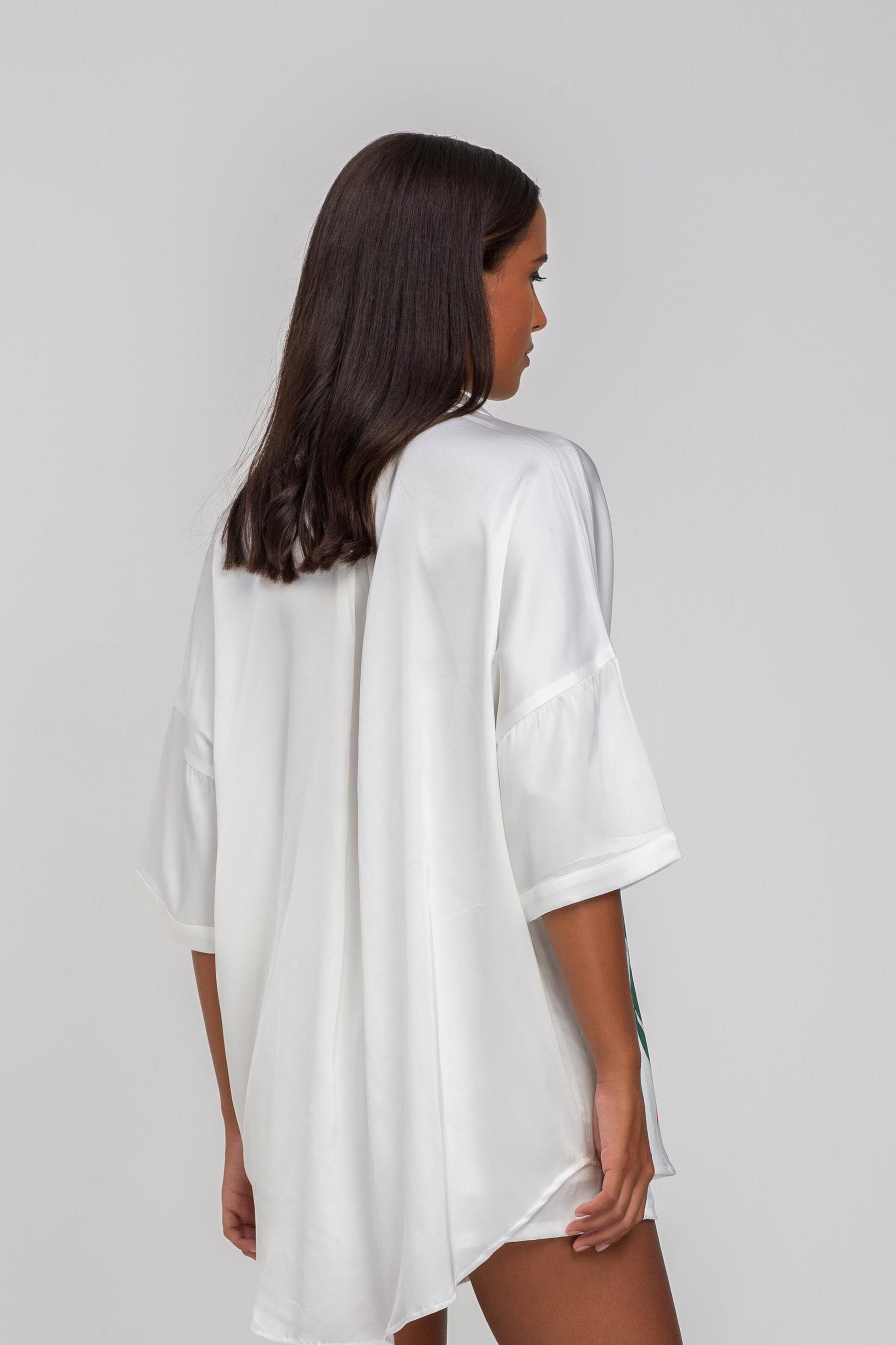 Santiago Shirt - White with Peppa Hart Floral Motif