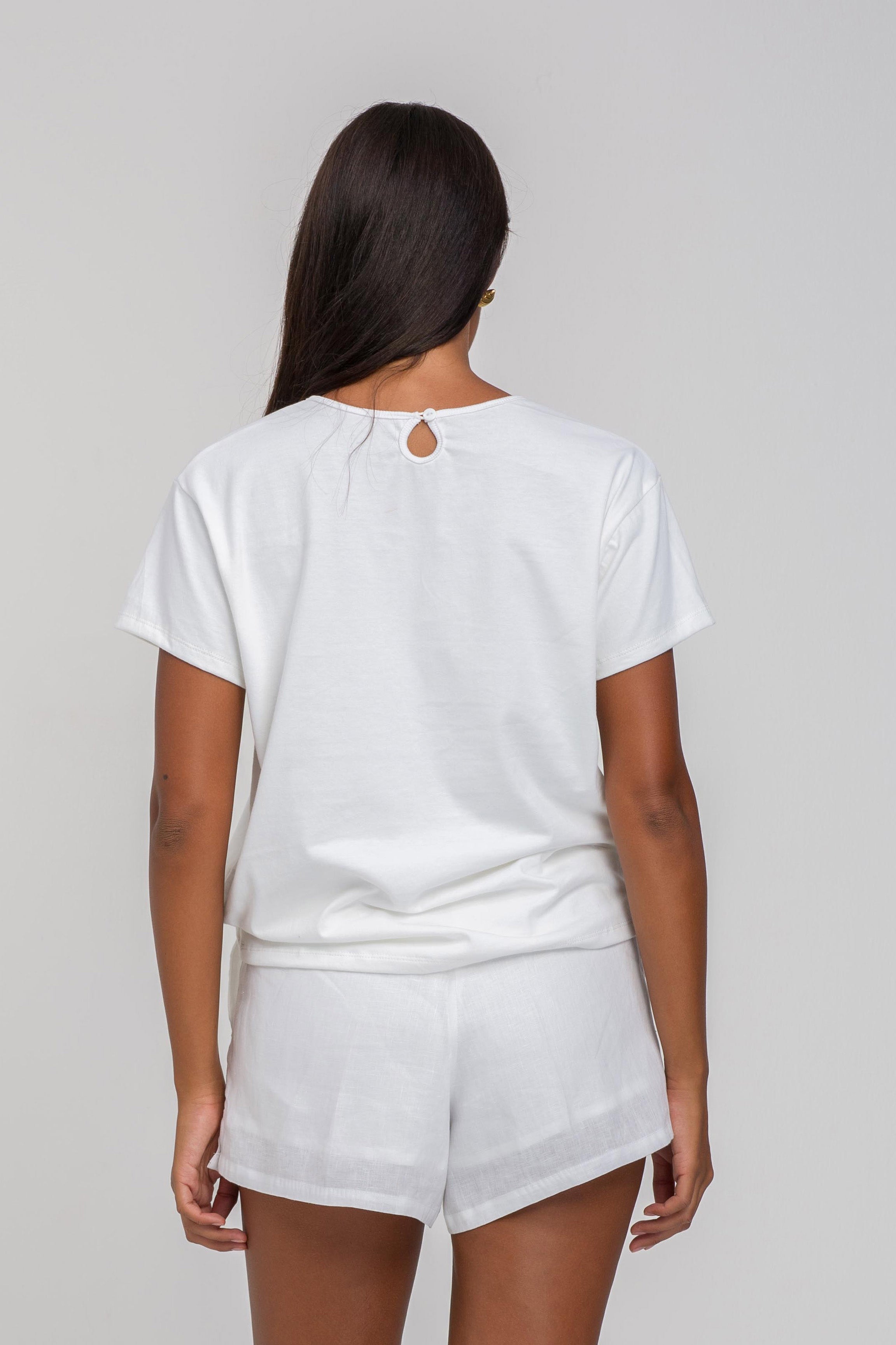 Say So Tee - White with Pink/Red Peppa Hart Flower