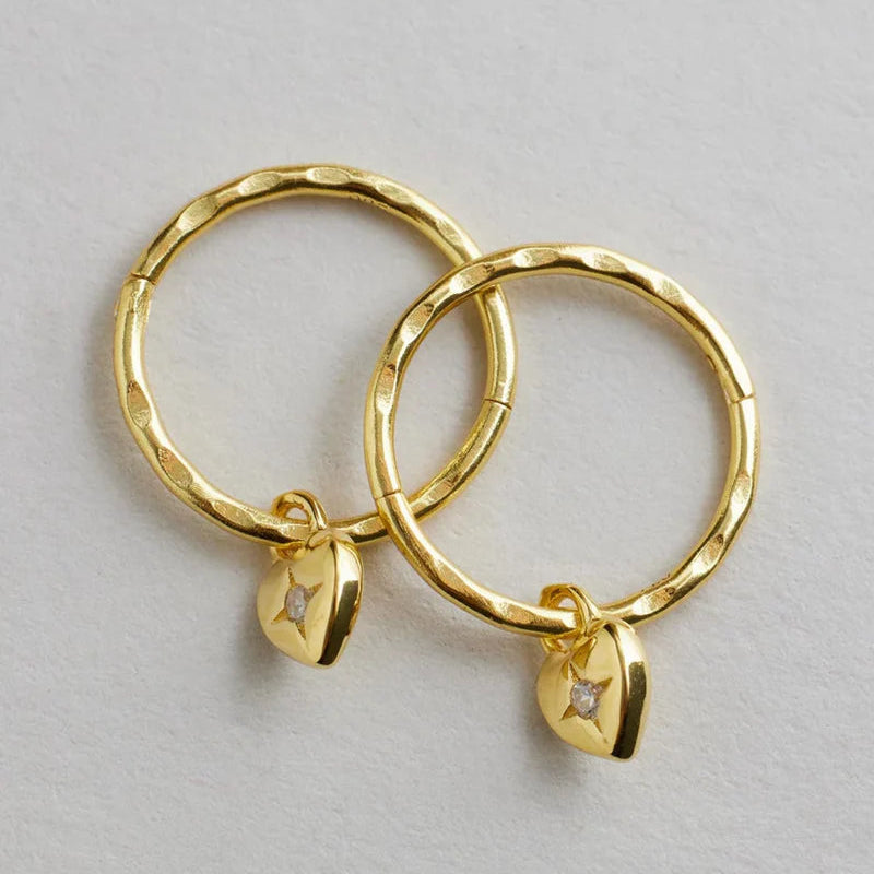 Saint Valentine - Mini Heart Hoops - Gold