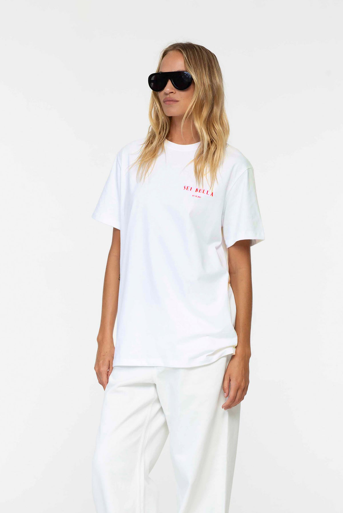It Made Sense Tee | White w Red Text | Sei Bella by BLAK | PRE-ORDER