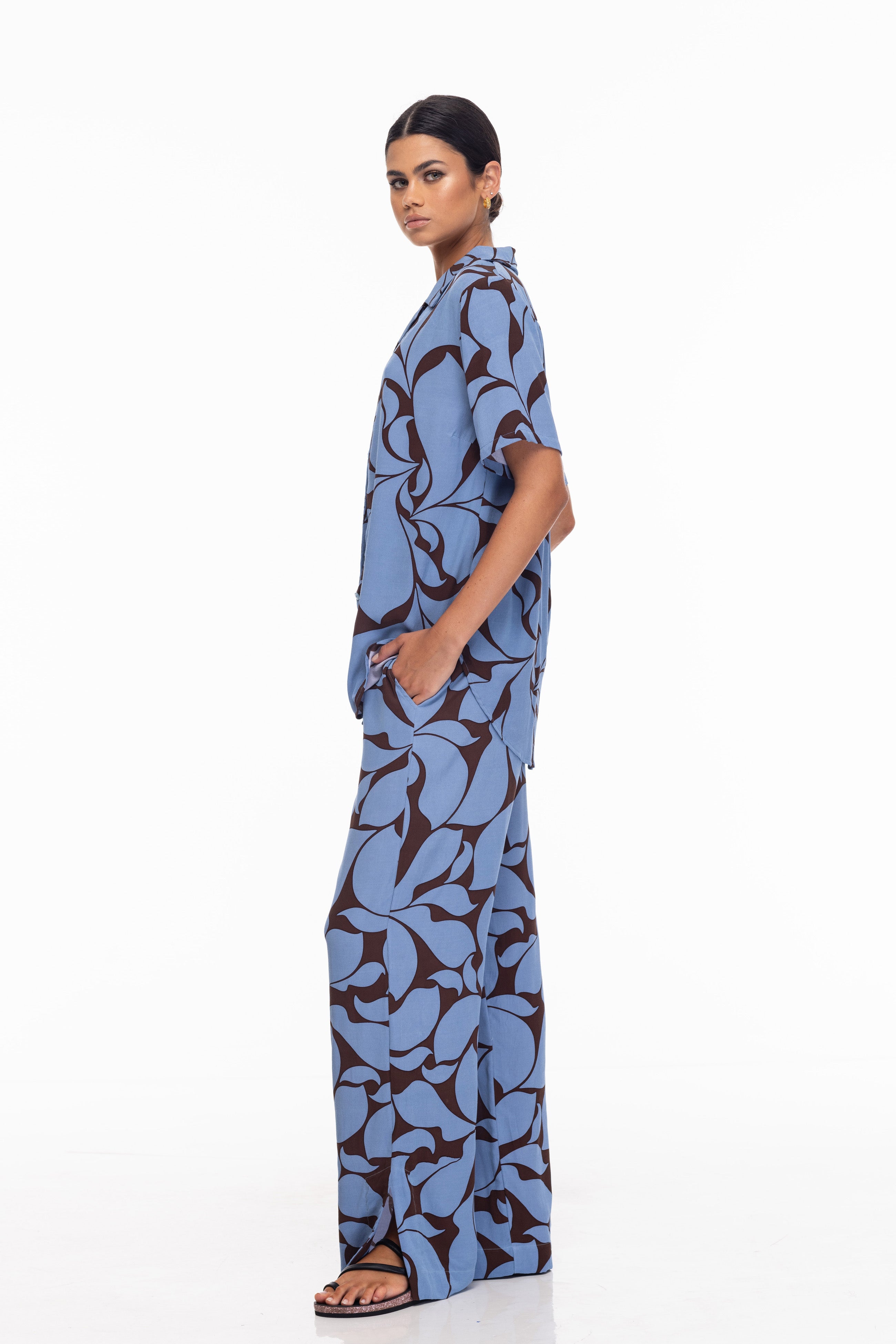 Hypnotic Pant - Coco/Blue Floral print