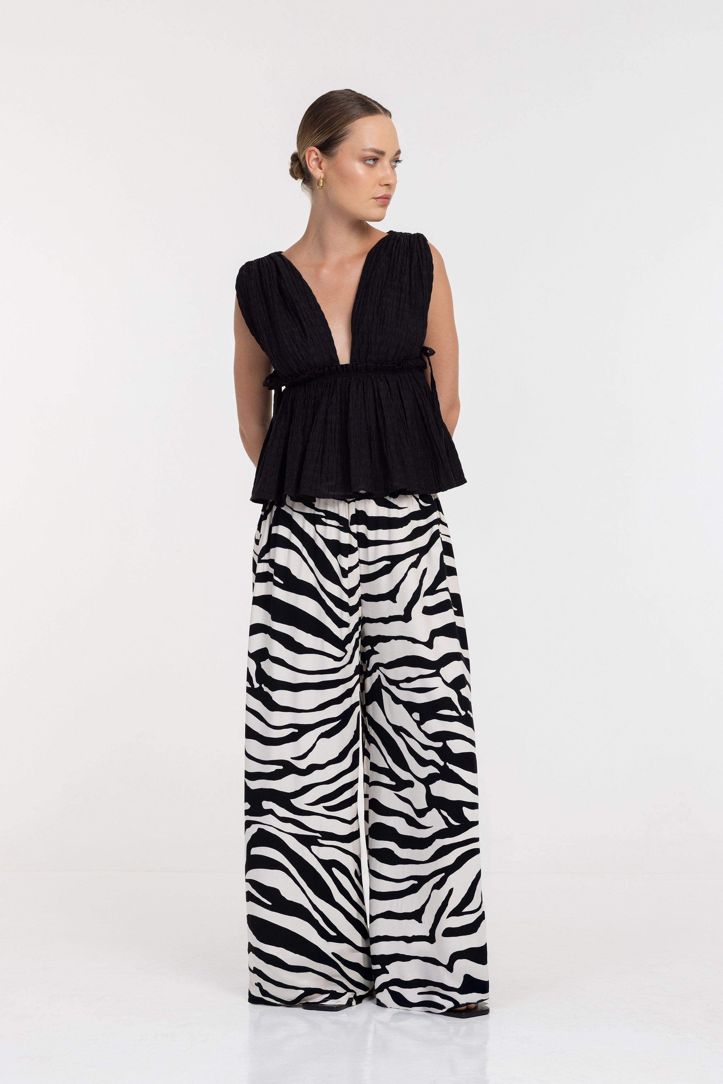 Walk On Water Pants - Black/Ivory Zebra