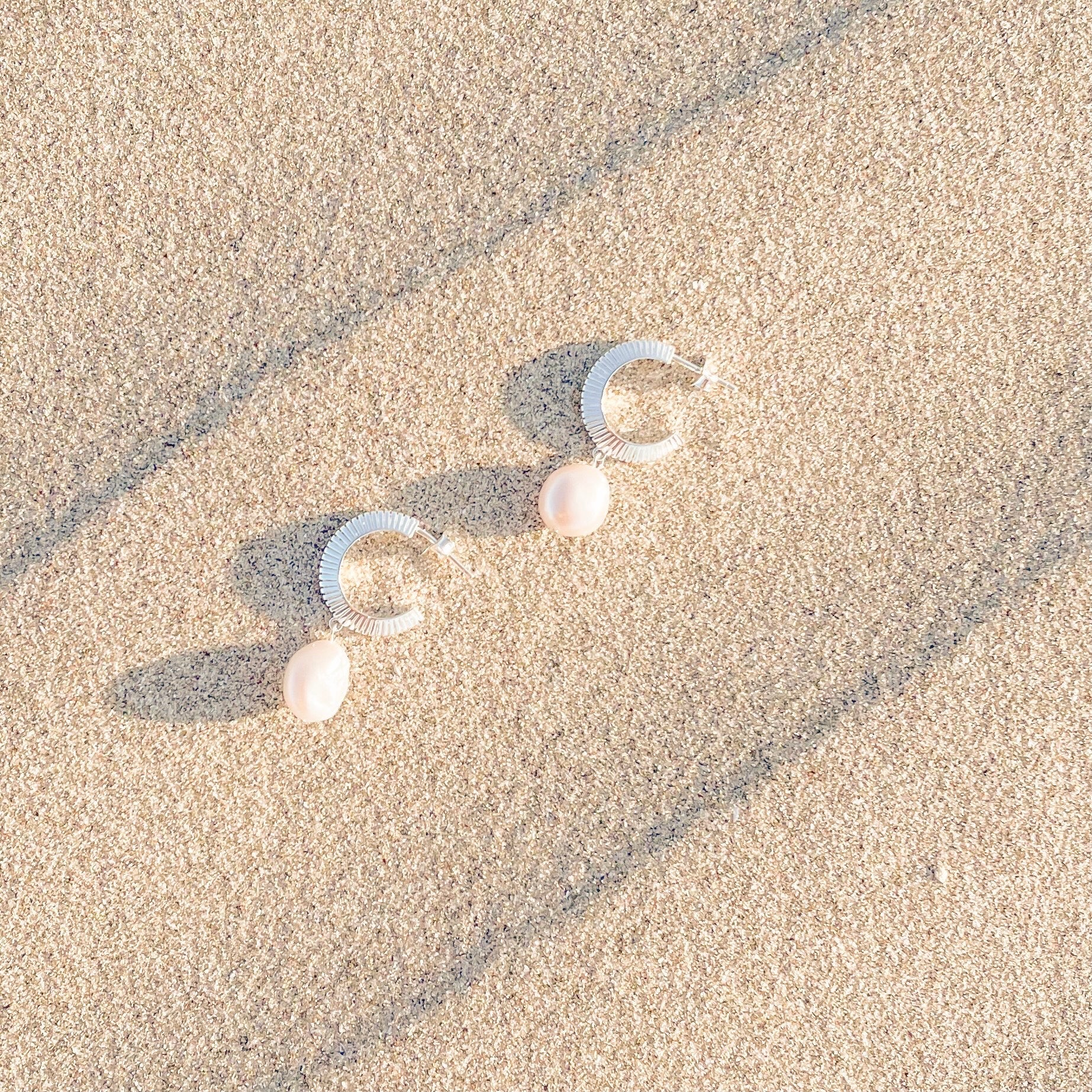 Silver Linings - Aada Pearl Hoops - Silver