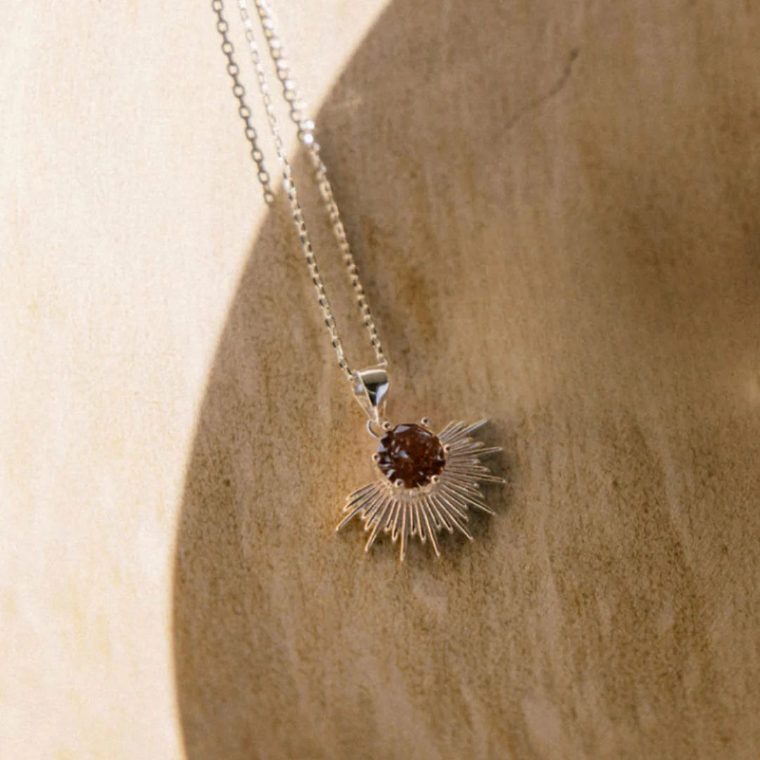 Silver Linings - Solace Necklace - Silver/Coffee