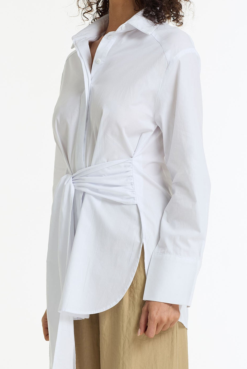 Something About You Tie Waist Cotton Shirt | White | PRE-ORDER