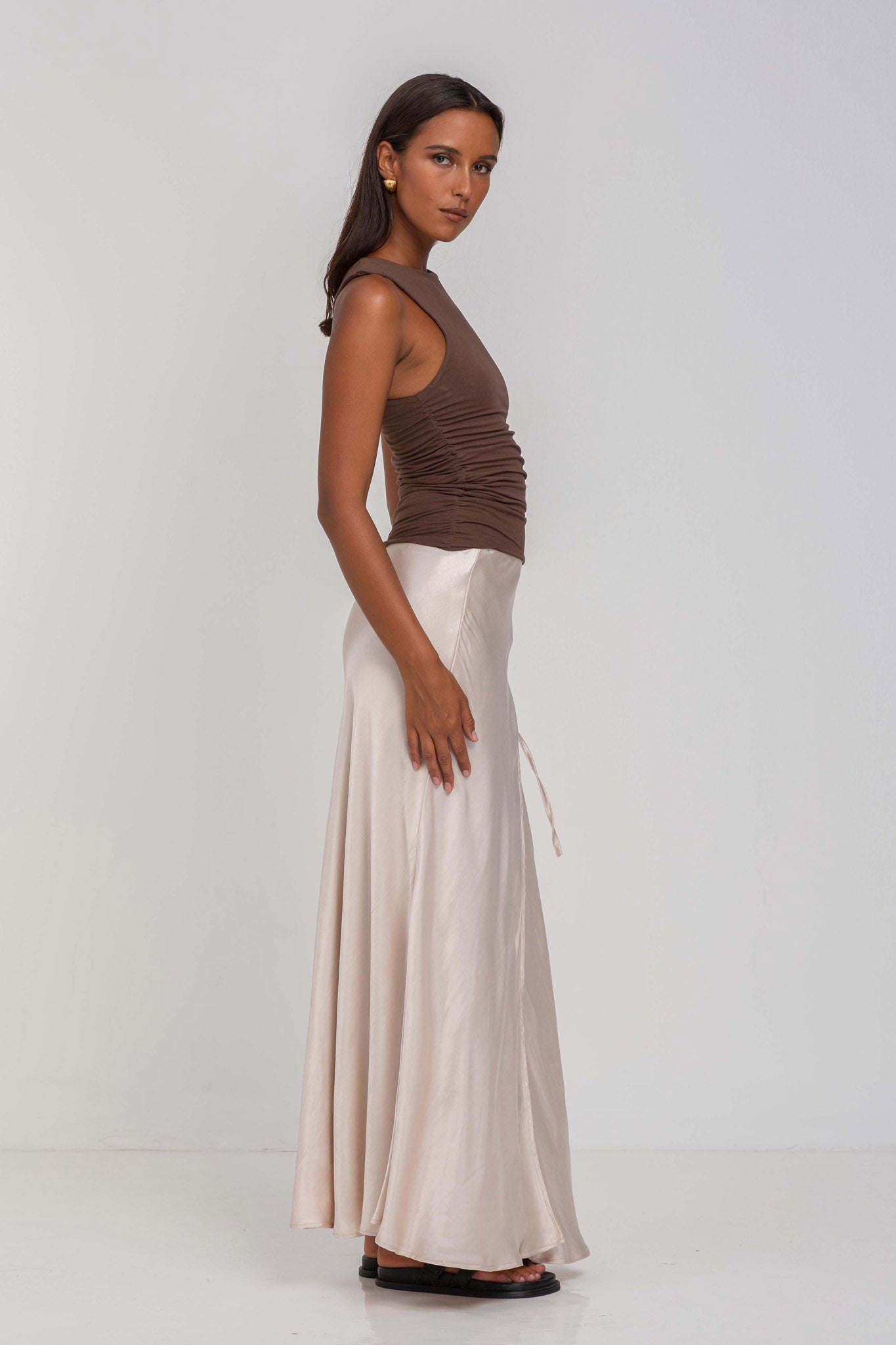 Find Me Wrap Skirt - Sand Grey